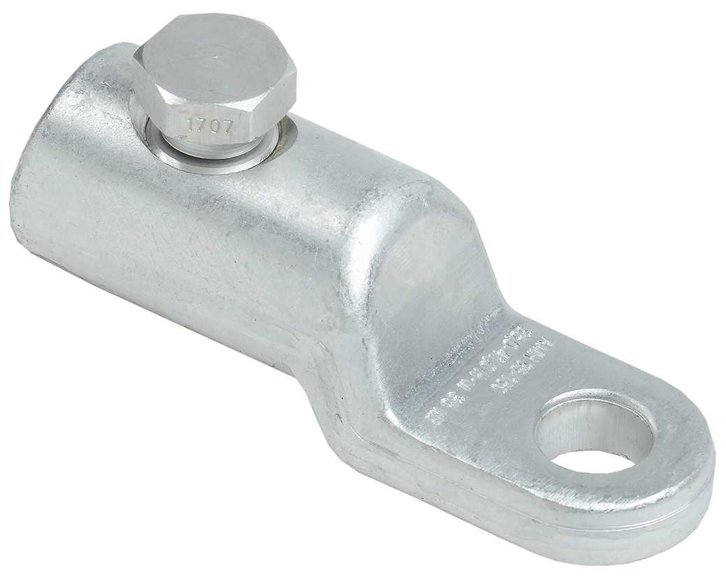 Медно-алюминиевый механический наконечник со срывными болтами АММН 35-150 до 35 кВ