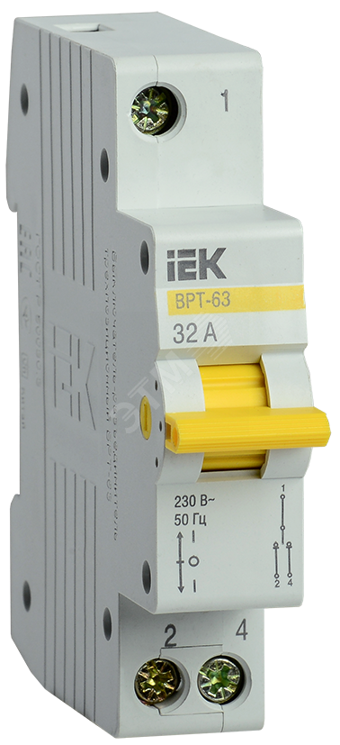 Выключатель-разъединитель трехпозиционный ВРТ-63 1P 32А IEK купить цена