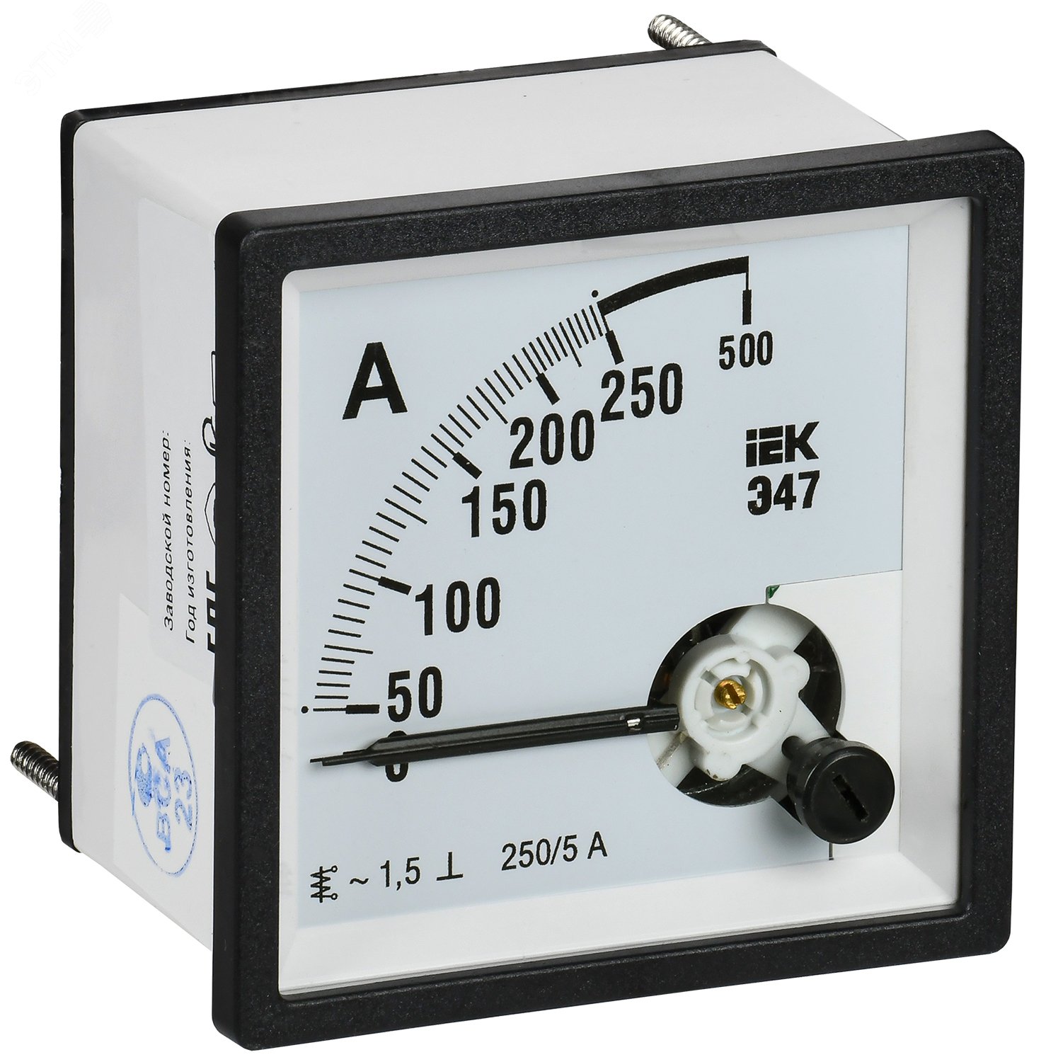 Изображение товара Амперметр Э47 250/5А класс точности 1,5 72х72мм