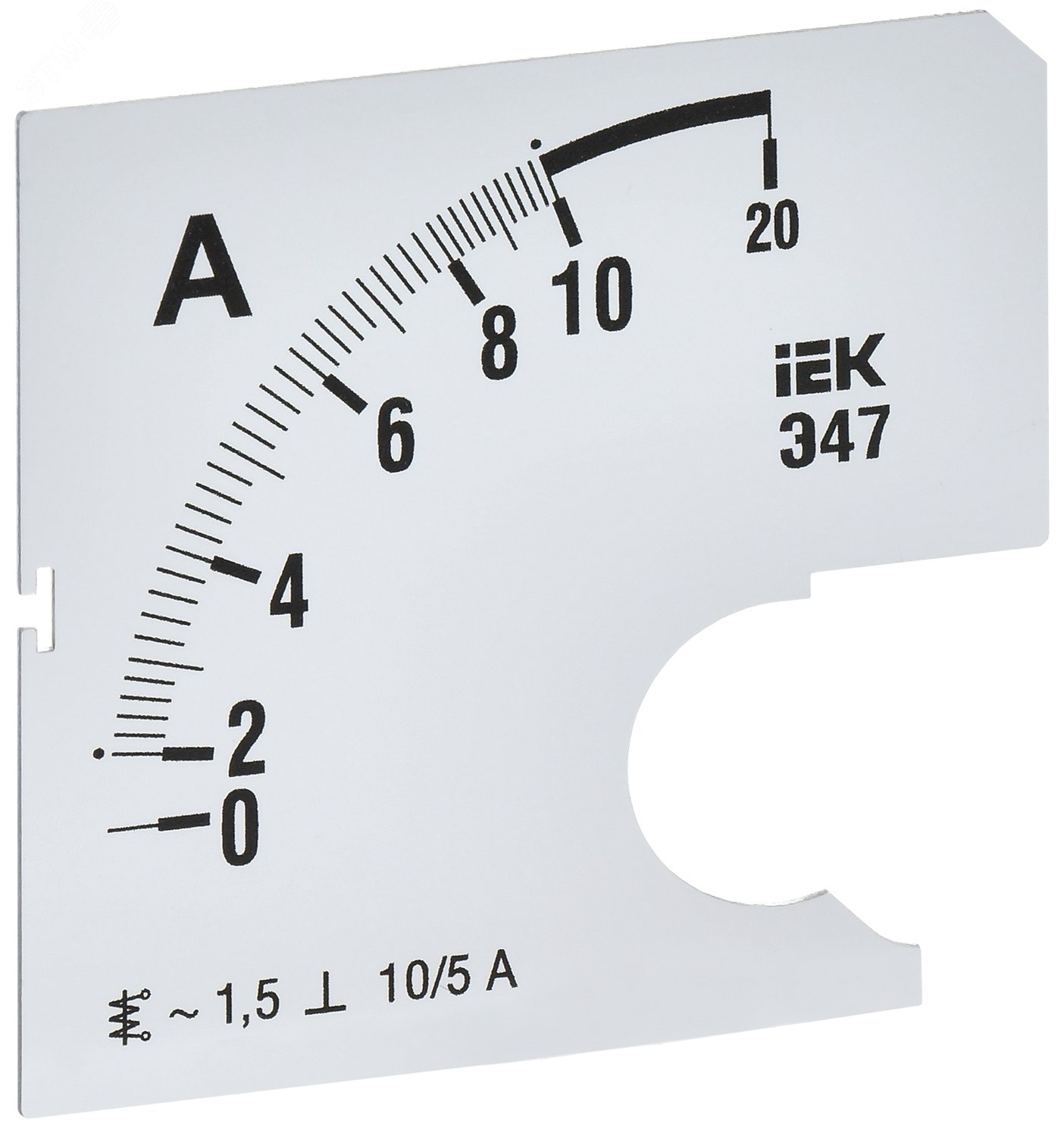 Изображение товара Шкала сменная для амперметра Э47 0-10А класс точности 1,5 72х72мм IEK
