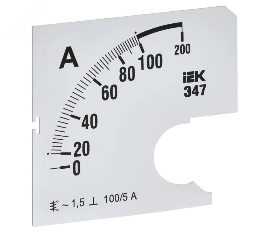 Изображение товара Шкала сменная для амперметра Э47 100/5А класс точности 1,5 72х72 мм IEK
