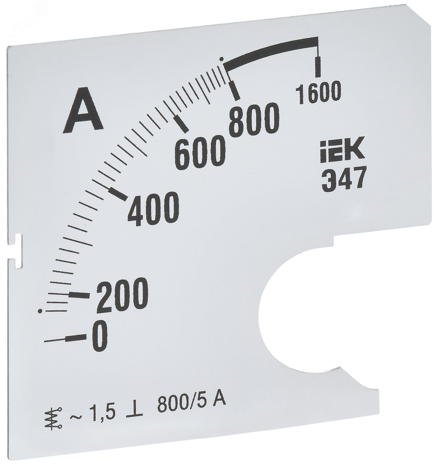 Изображение товара Шкала сменная для амперметра Э47 0-800А класс точности 1,5 72х72мм