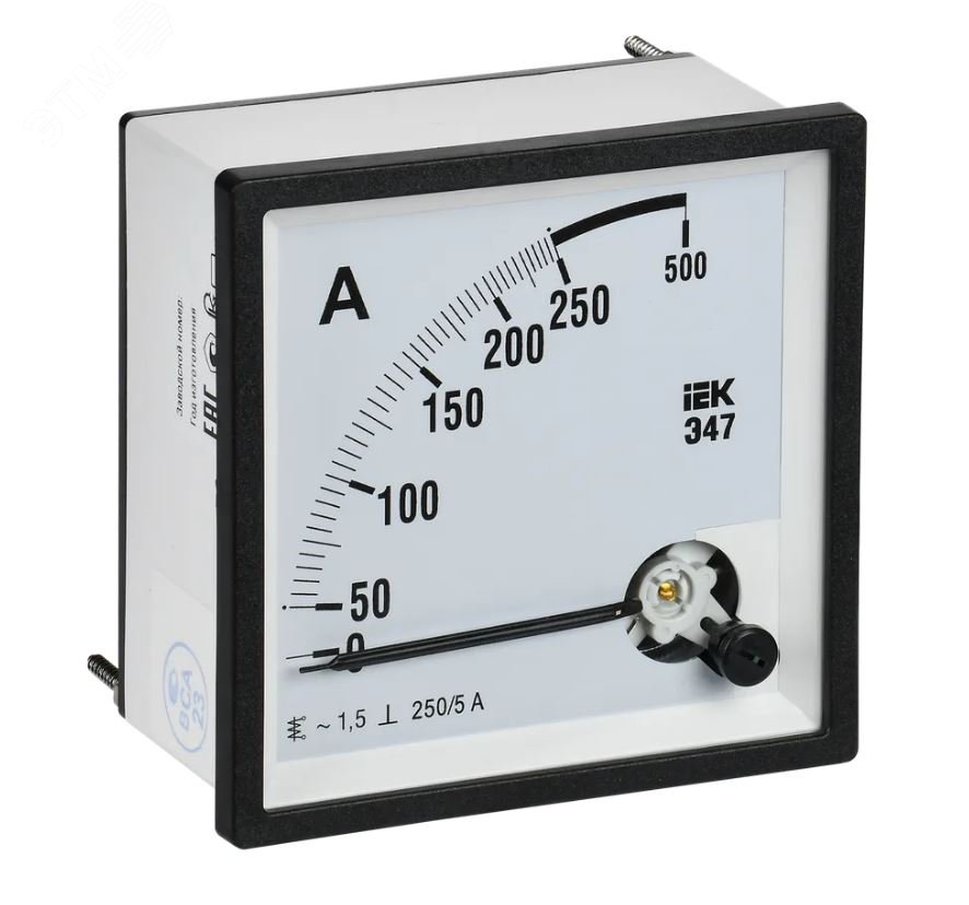 Амперметр Э47 250/5А класс точности 1,5 96х96мм артикул IPA20-6-0250-E ...