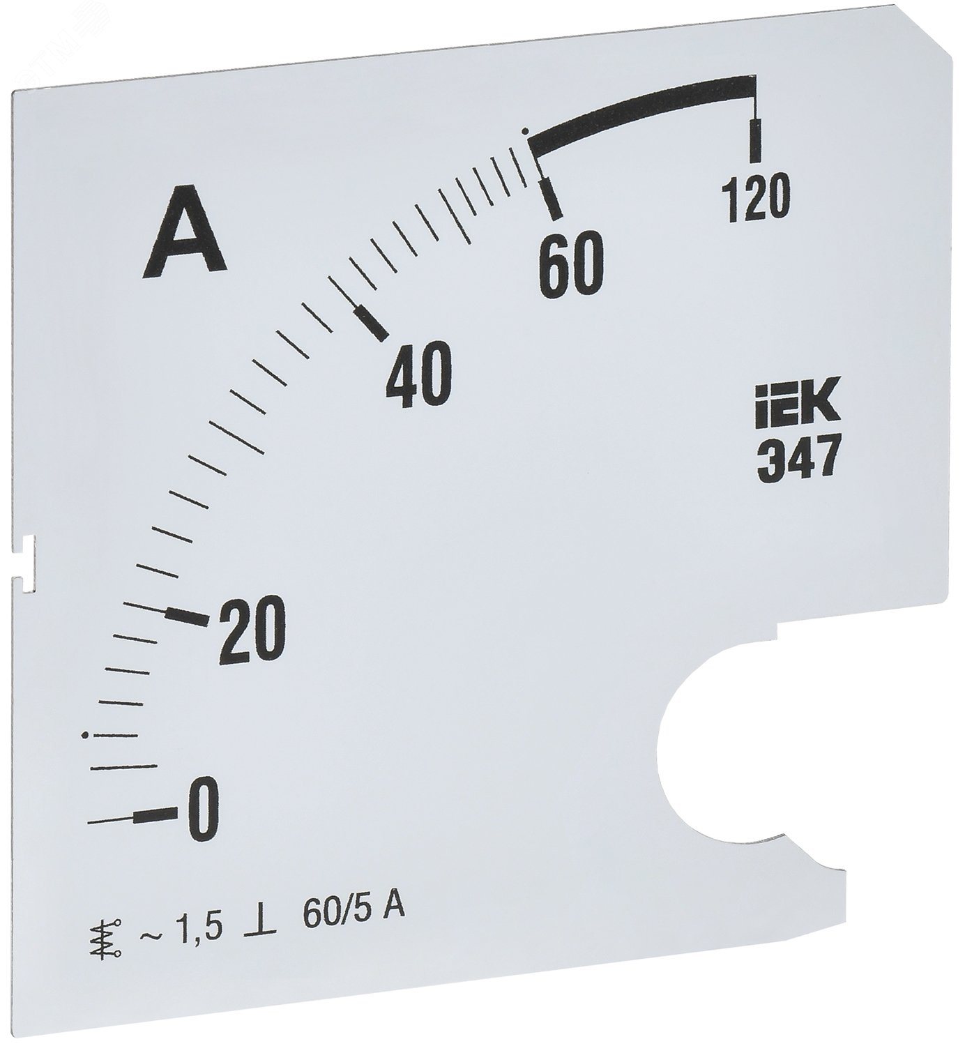 Изображение товара Сменная шкала для амперметра Э47 60А точность 1,5 96х96мм IEK