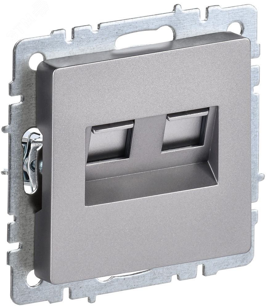 Изображение товара BRITE Розетка двойная RJ11+RJ45 кат.5E РК/Т12-БрС сталь (шт)