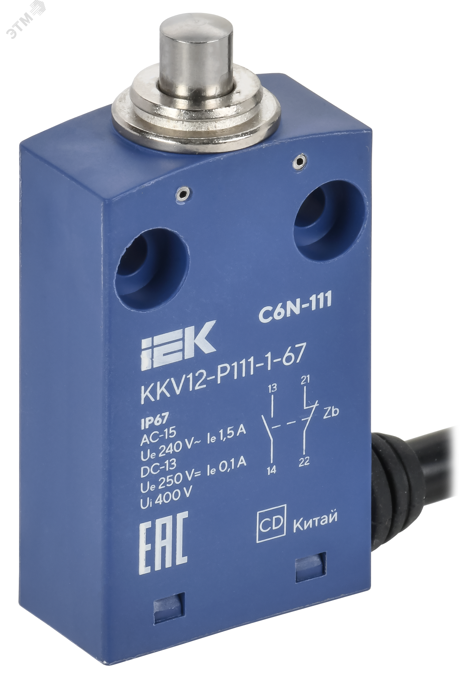 Изображение товара Выключатель концевой C6N-111 толкатель IP67 от IEK для промышленной автоматизации