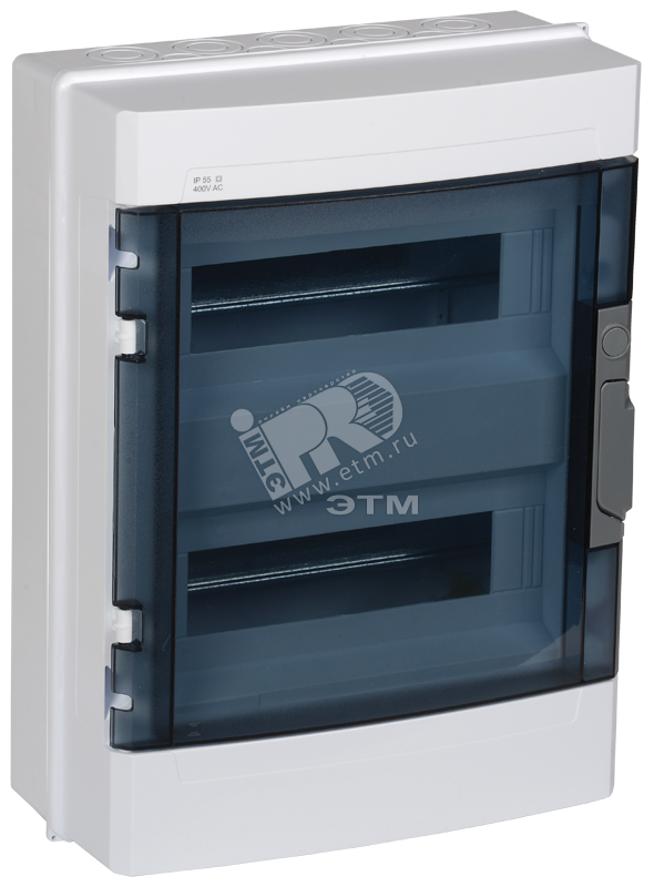 Щит распределительный навесной ЩРн-П-24 IP55 пластиковый белый прозрачная дверь КМПн 2/24 MKP72-N1-24-55 IEK