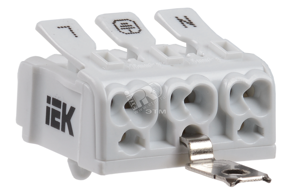 Клемма пружинная соединительная КСПнз3-L+N+PE IEK (UKZ-B06-3P-F1-E1-10 ...