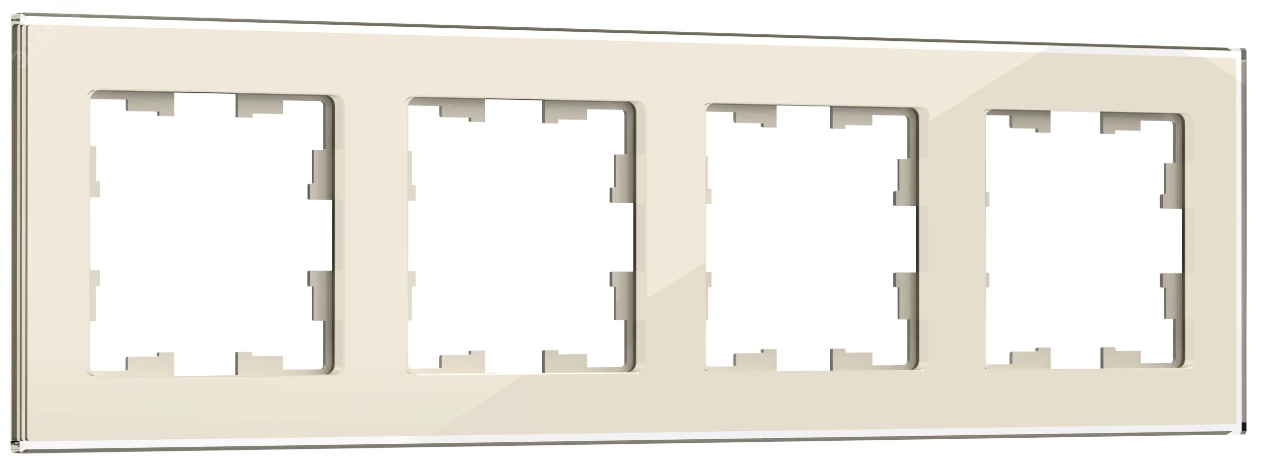 Изображение товара BRITE Рамка 4 поста РУ-4-2-БрВа стекло ванильный (шт)