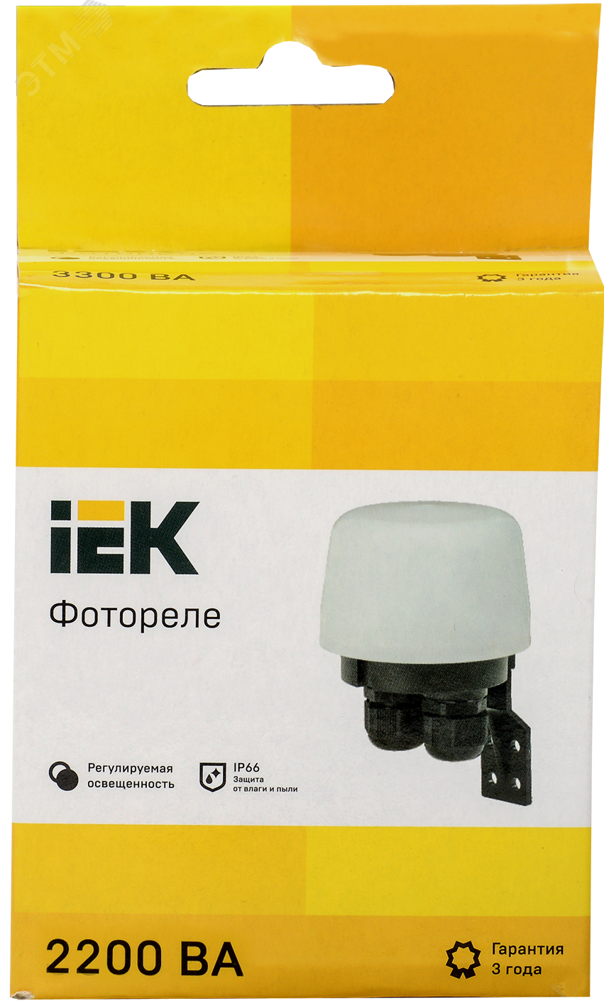 Фотореле ФР 603 максимальная нагрузка 2200ВА IP66 белый IEK артикул ...