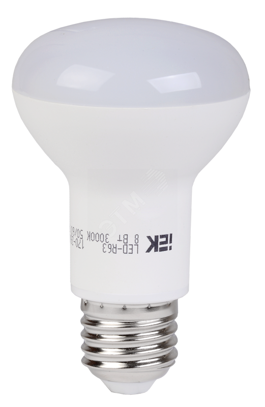 Лампа светодиодная LED 8вт E27 белый LL-R63-8-230-40-E27 IEK