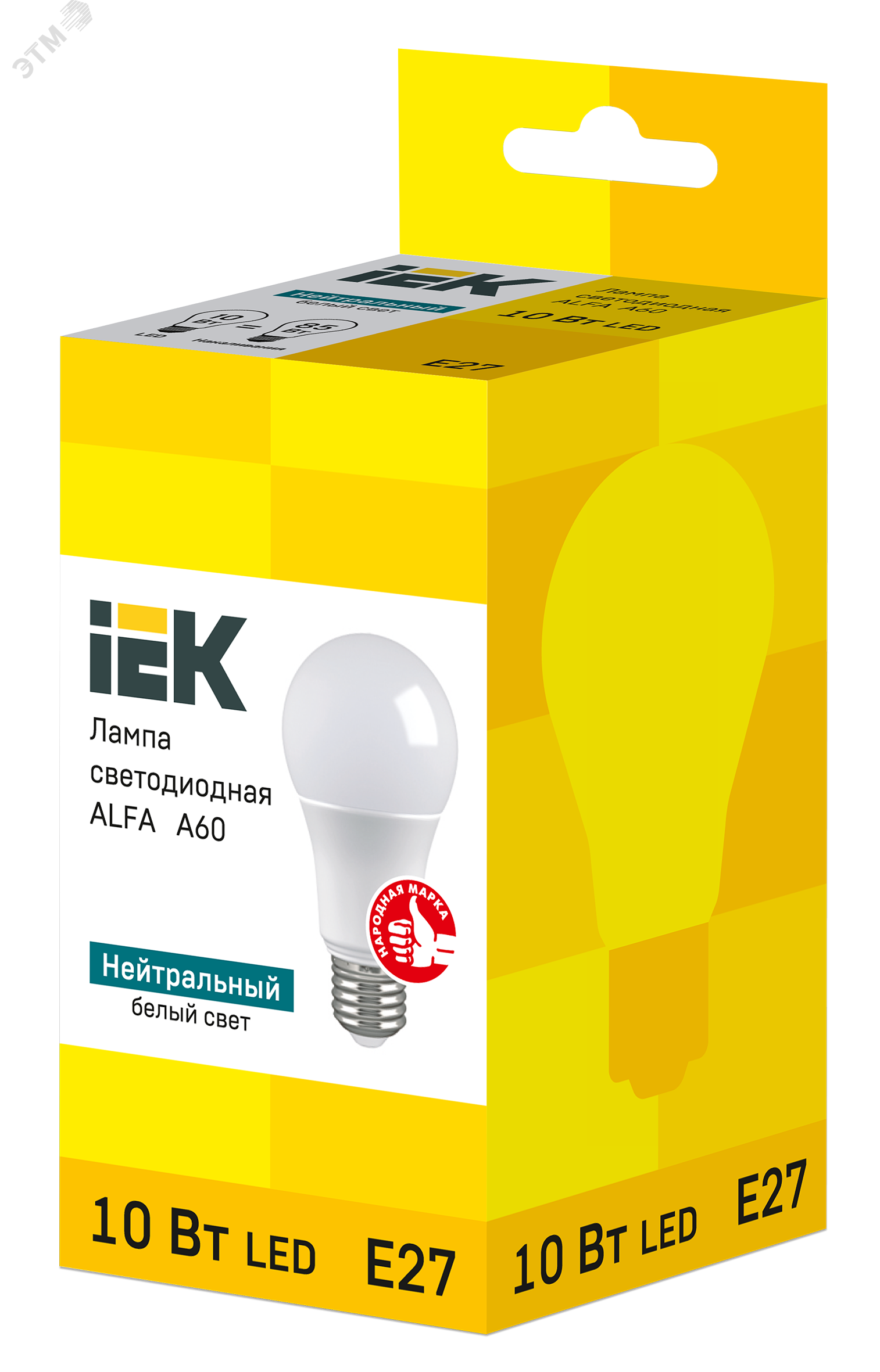 Изображение товара Светодиодная лампа ALFA A60 груша 10Вт 230В 4000К E27 IEK