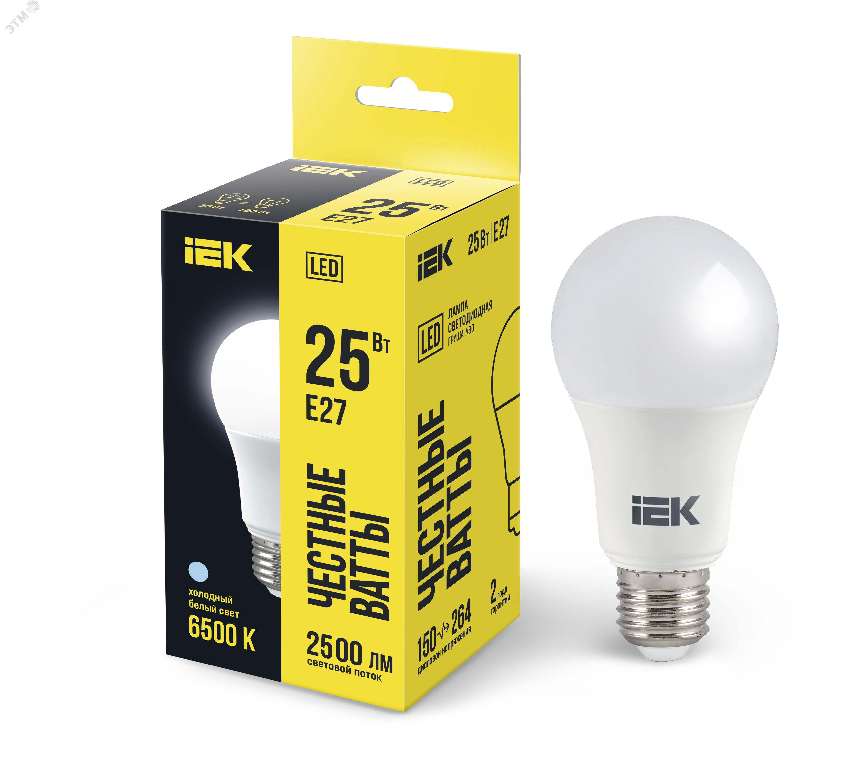 Изображение товара LED лампа A80 груша 25Вт E27 6500К 220В IEK