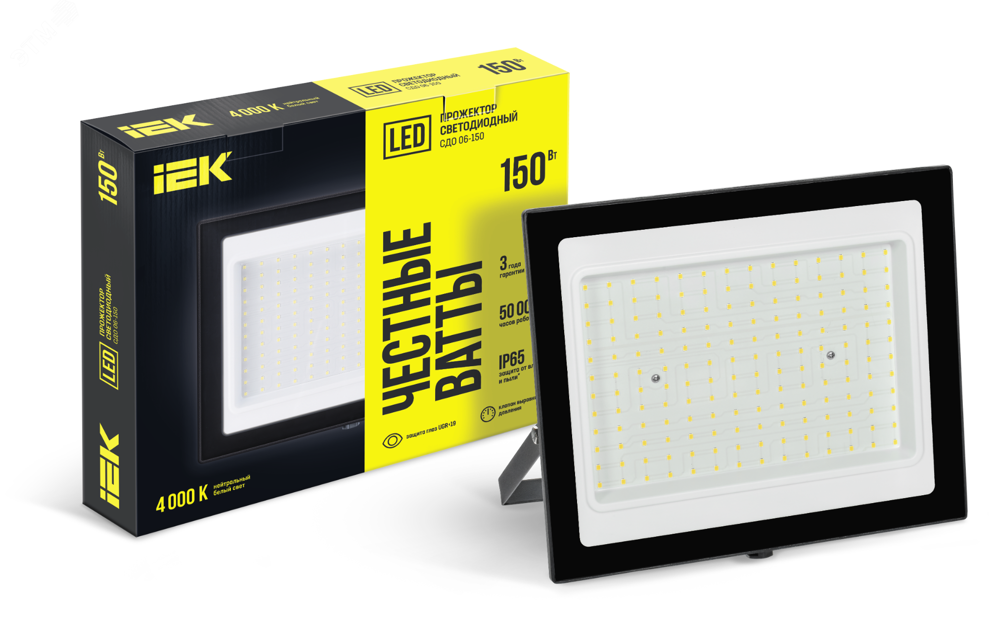 Изображение товара Прожектор светодиодный IEK СДО 06-150 IP65 4000K черный