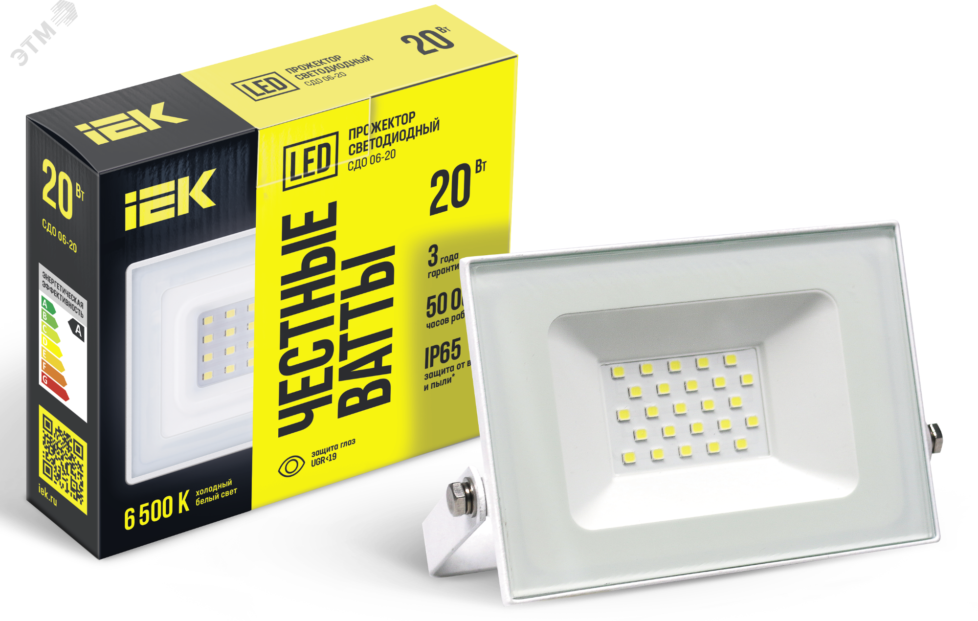 Изображение товара Прожектор светодиодный СДО 06-20 IP65 6500K белый IEK