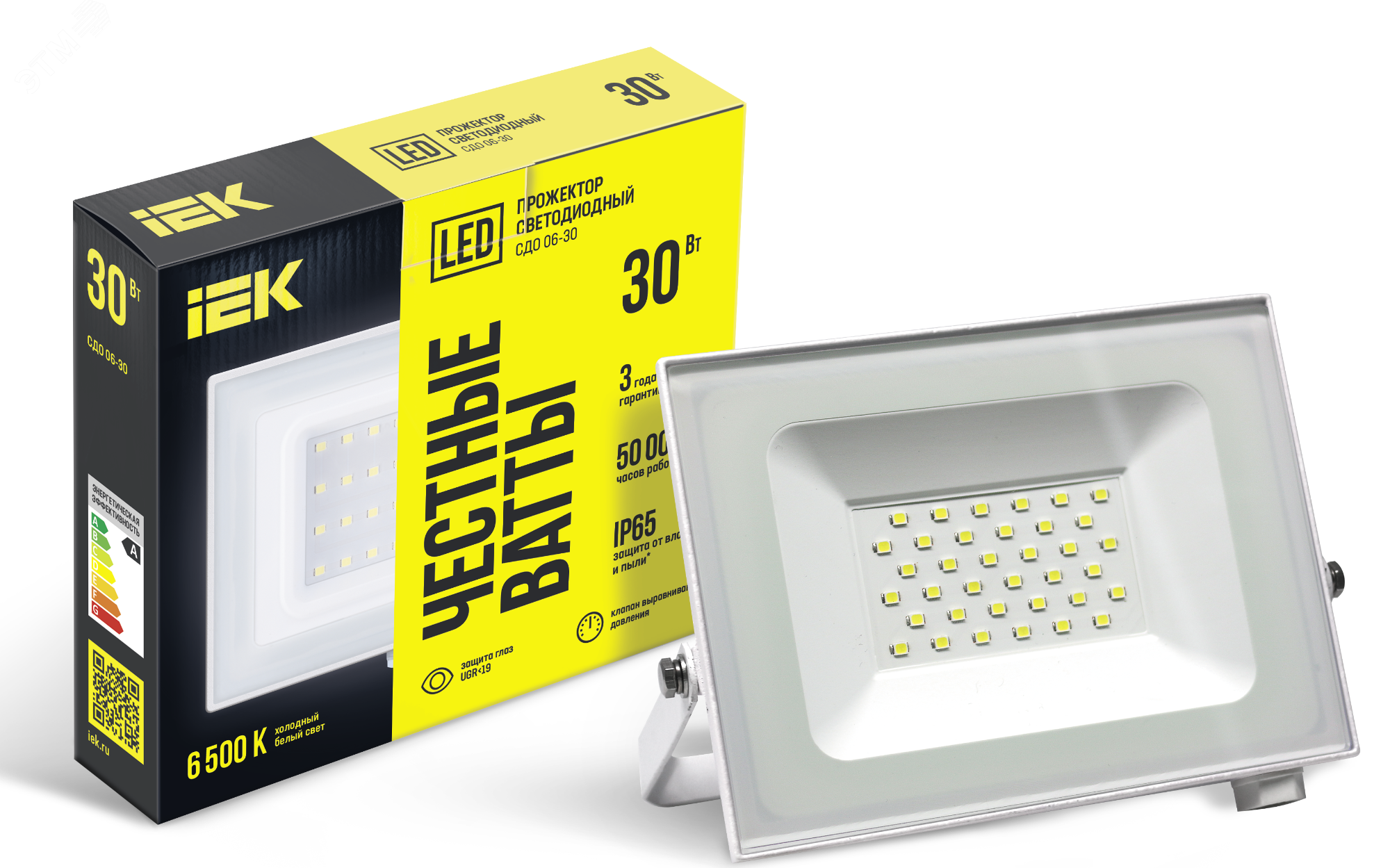 Изображение товара Прожектор светодиодный СДО 06-30 IP65 6500K белый IEK (шт)