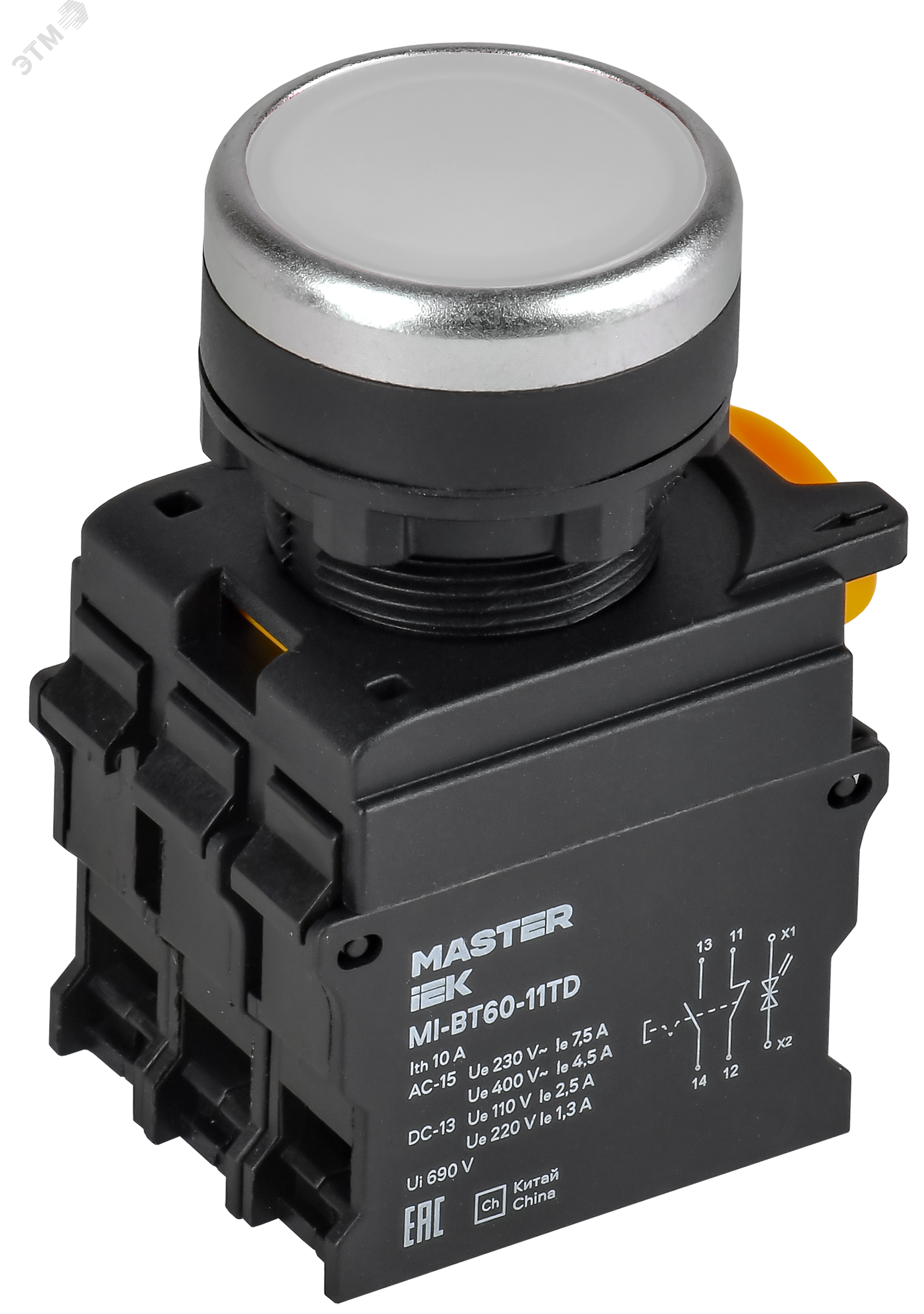 Изображение товара Кнопка с подсветкой и фиксатором 22 мм IEK IP65 для автоматизации