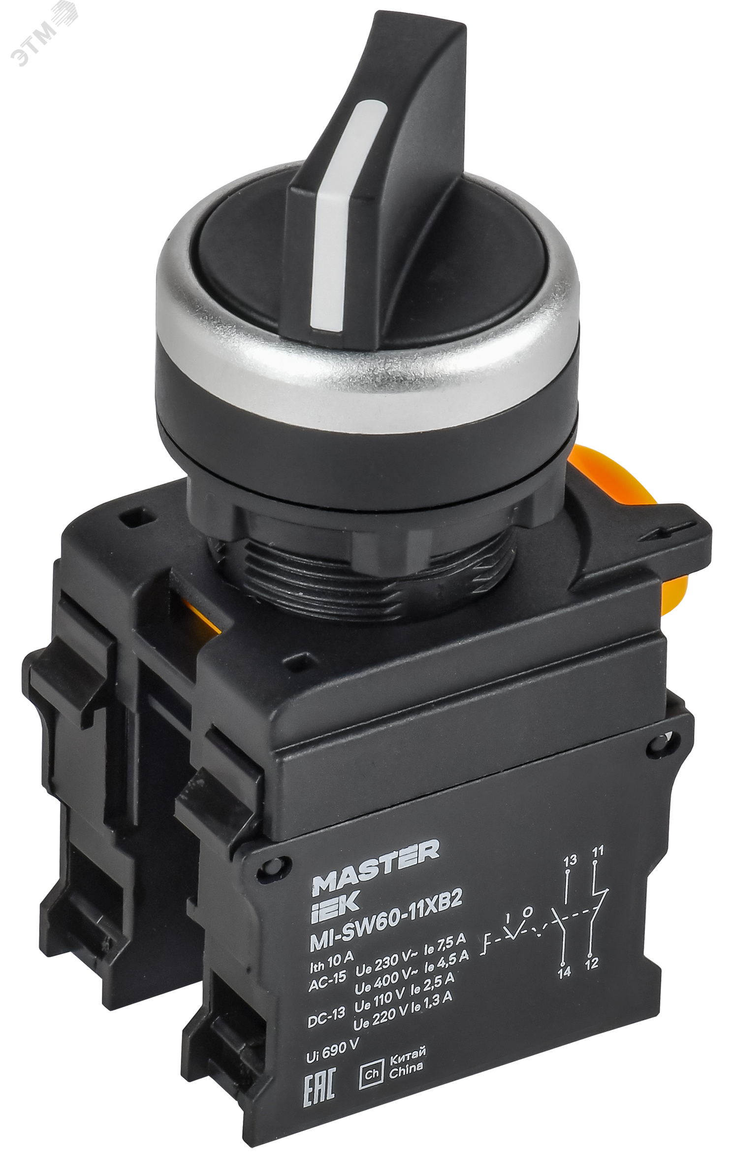 Изображение товара Переключатель длинной ручкой 2 положений 1NO+1NC MASTER IP65