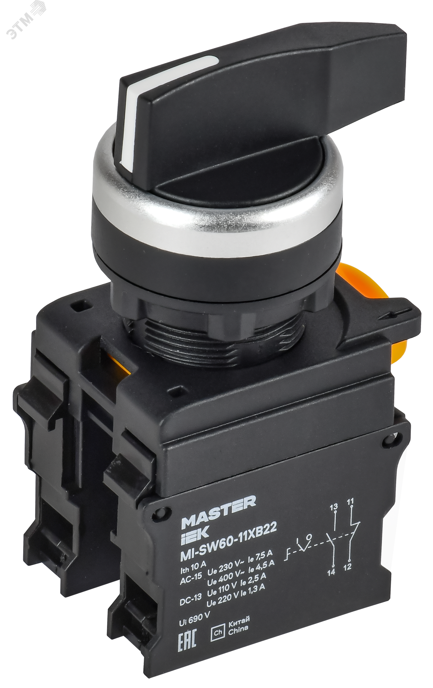 Изображение товара Переключатель длин. ручка 2 полож. возв. 1NO+1NC IEK