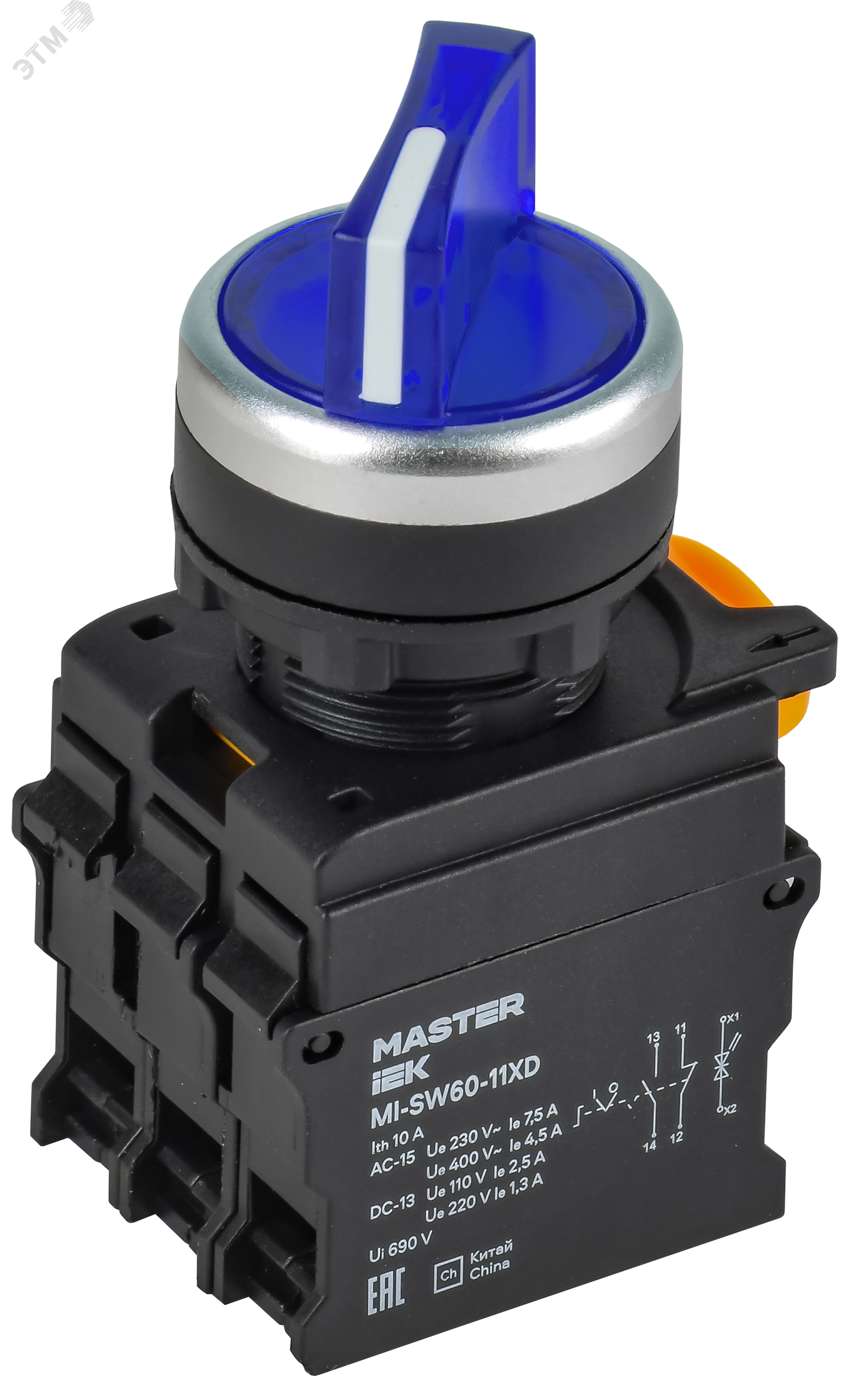 Изображение товара Переключатель с подсветкой 2 положения 1NO+1NC MASTER IEK