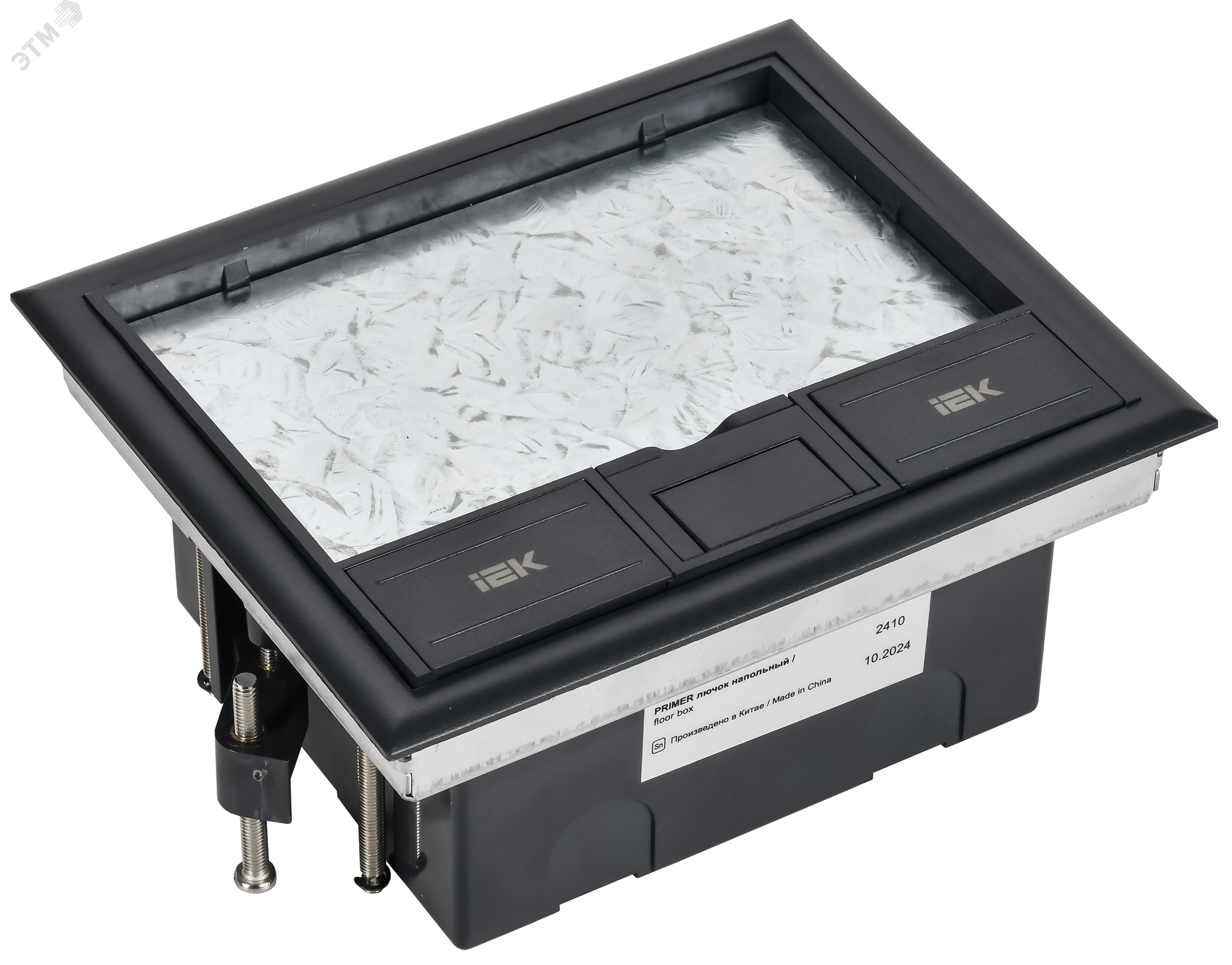 Изображение товара Лючок напольный IEK на 8 модулей, пластиковый, черный, IP20, скрытый монтаж