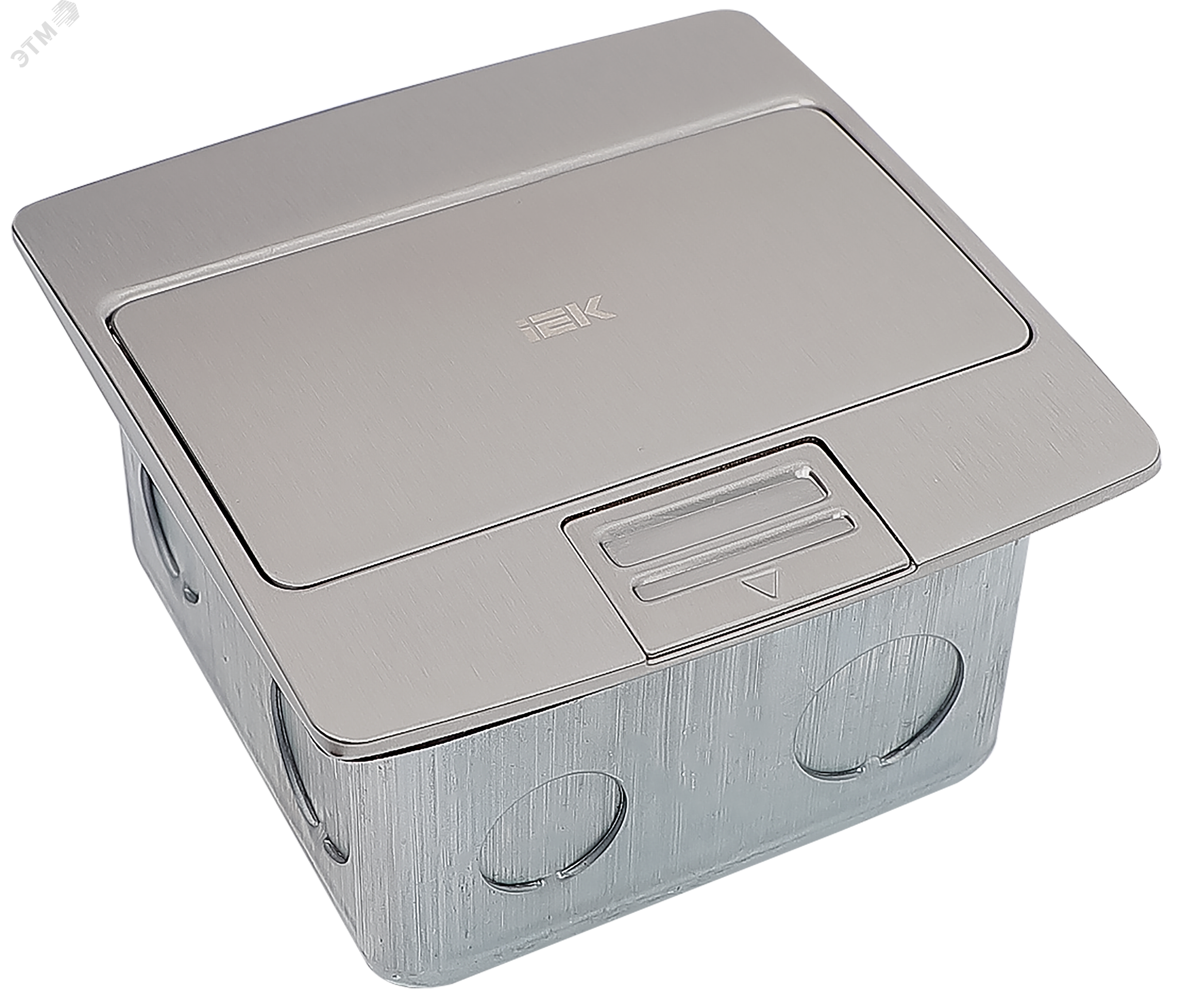 Изображение товара PRIMER Лючок с откидной крышкой неукомплектованный на 3 модуля IP42 нержавеющая сталь IEK (шт)