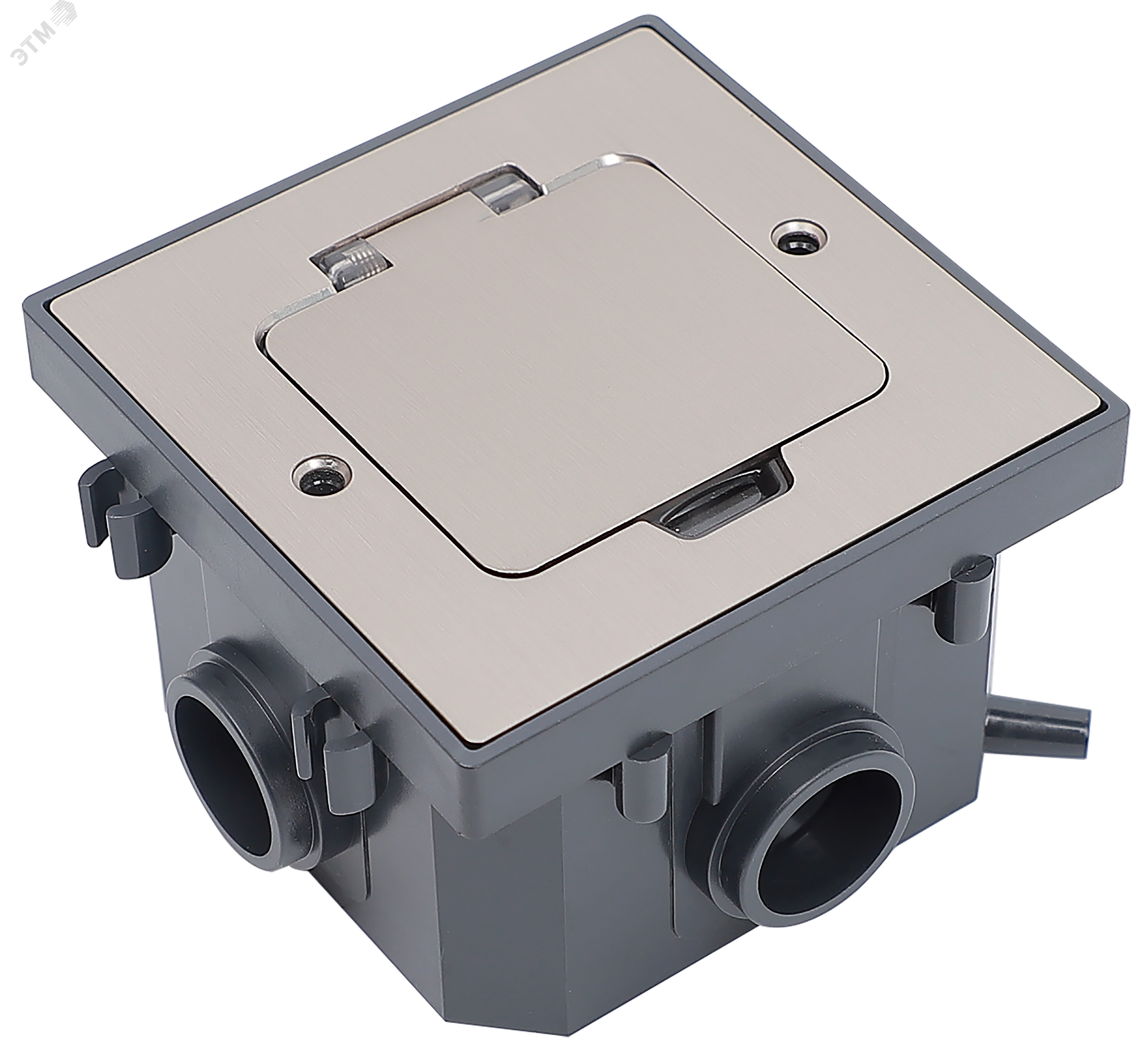 Изображение товара Лючок напольный IP44 с монтажным комплектом и коробкой IEK для бетонных полов