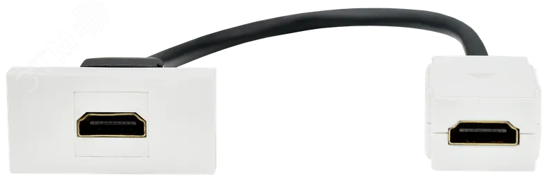 Изображение товара Розетка HDMI M/M серия PRIMER IEK 45х22,5 белая для мультимедиа