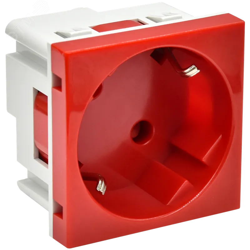 Изображение товара Модульная розетка PRIMER 45 градусов, 2 модуля, красная, IEK