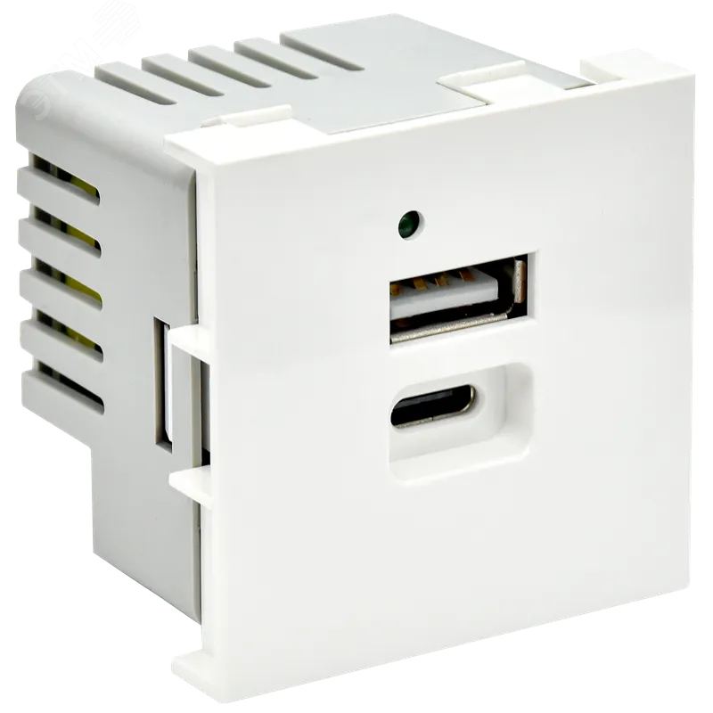 Изображение товара PRIMER РКЮ-25-40-П Розетка USB A+C 5В 4,2А (2 модуля) белая IEK (шт)