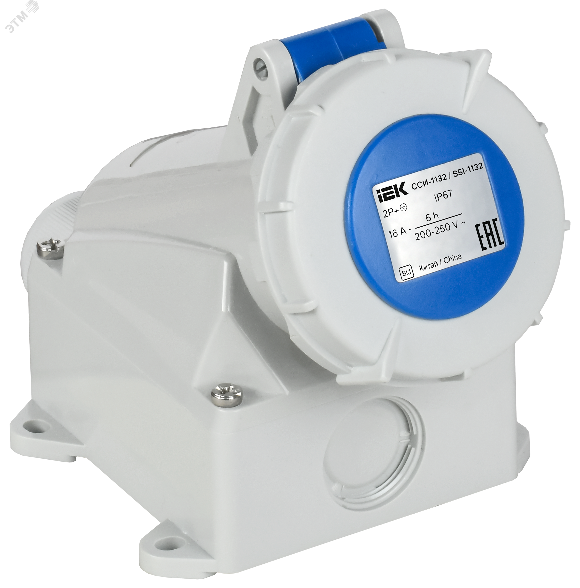 Изображение товара Розетка стационарная IEK ССИ-1132 16А 220В 2P+PE IP67