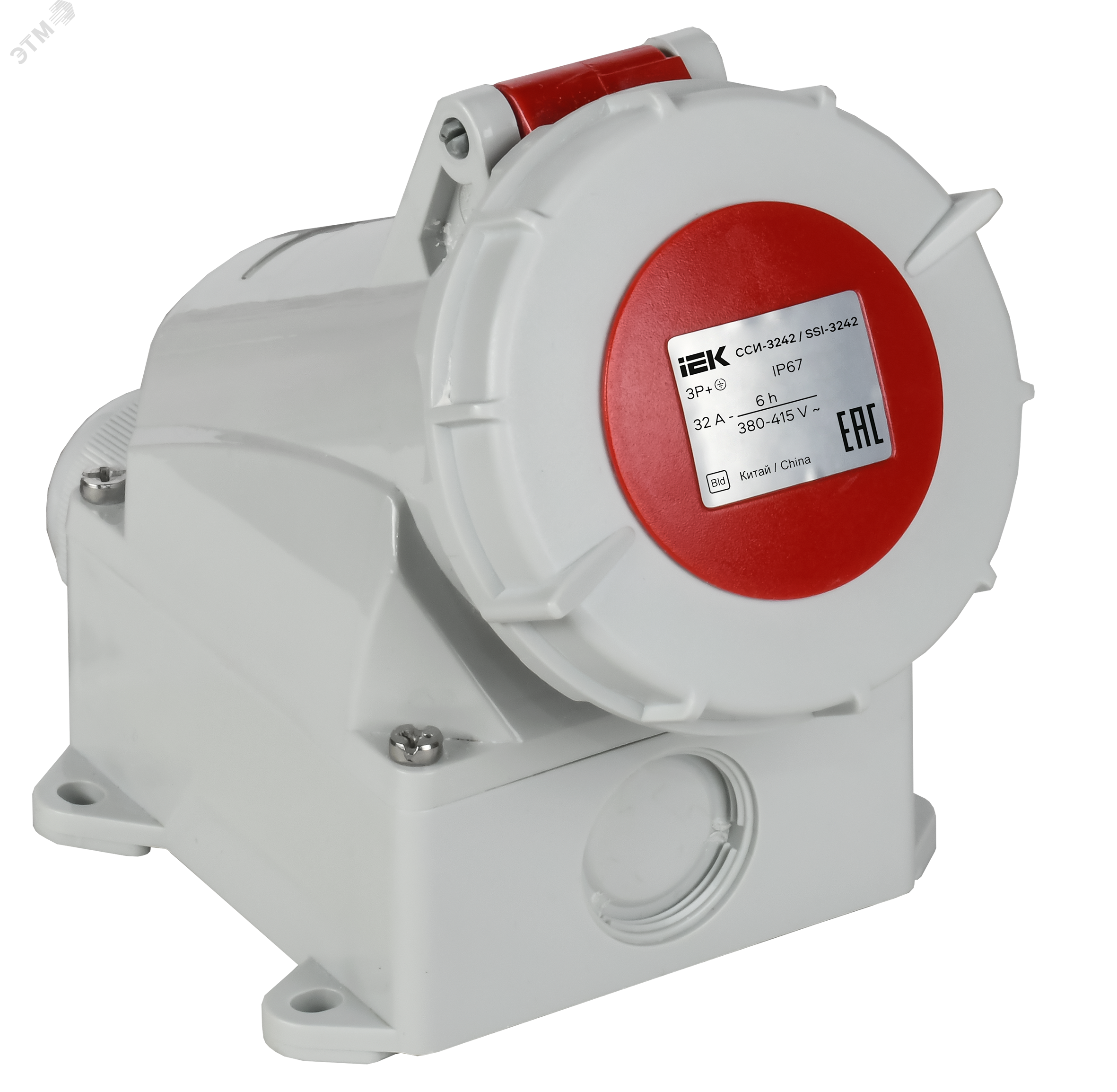 Изображение товара Розетка стационарная ССИ-1142 16А 380В 3P+PE IP67 IEK