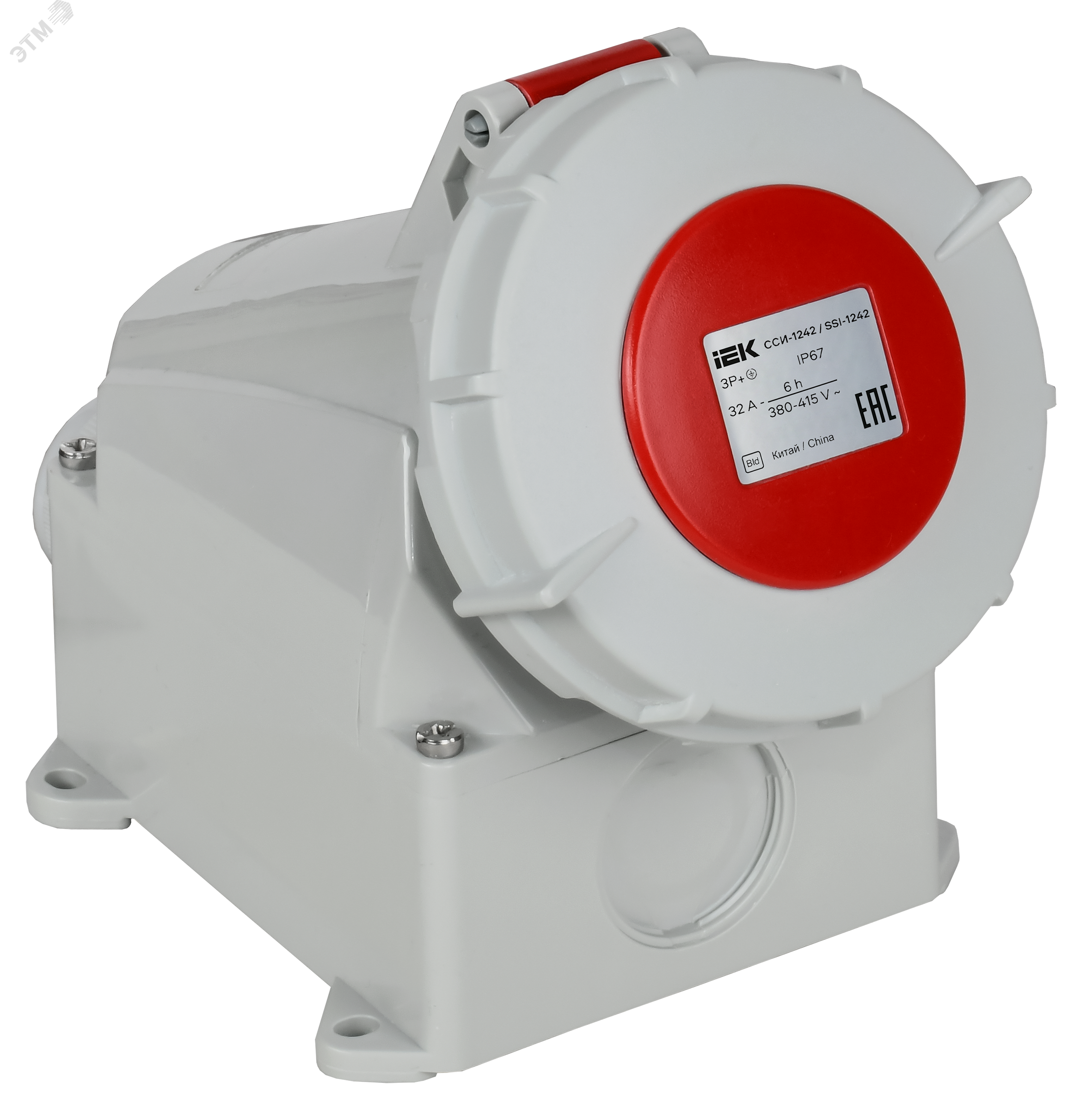Изображение товара Розетка стационарная IEK ССИ-1242 32А 380В IP67 для промышленного использования