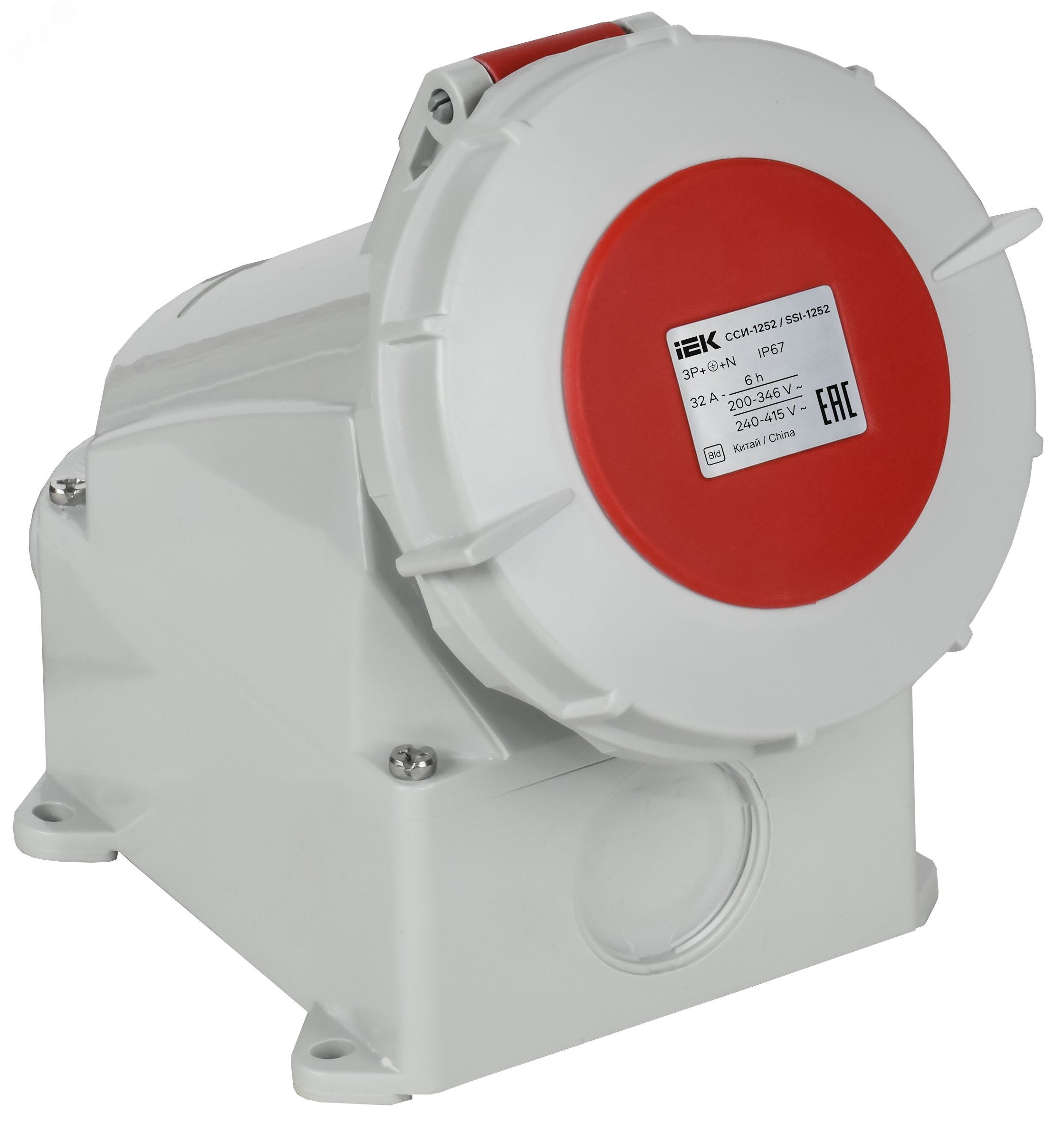 Изображение товара Розетка стационарная ССИ-1252 32А IP67 380В IEK - надежное подключение