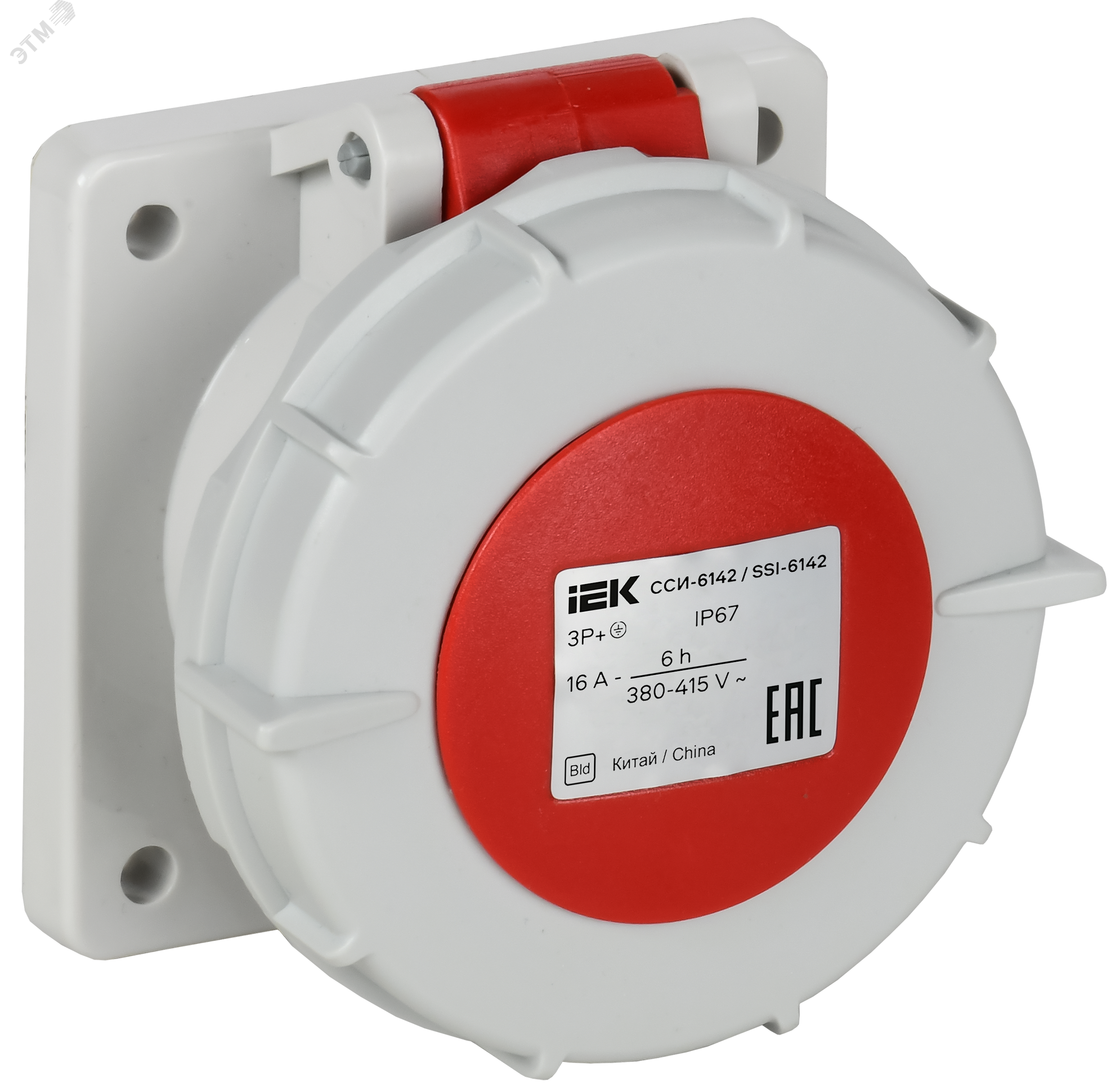 Изображение товара Встраиваемая прямая силовая розетка ССИ-6142 IEK 16А 380В IP67