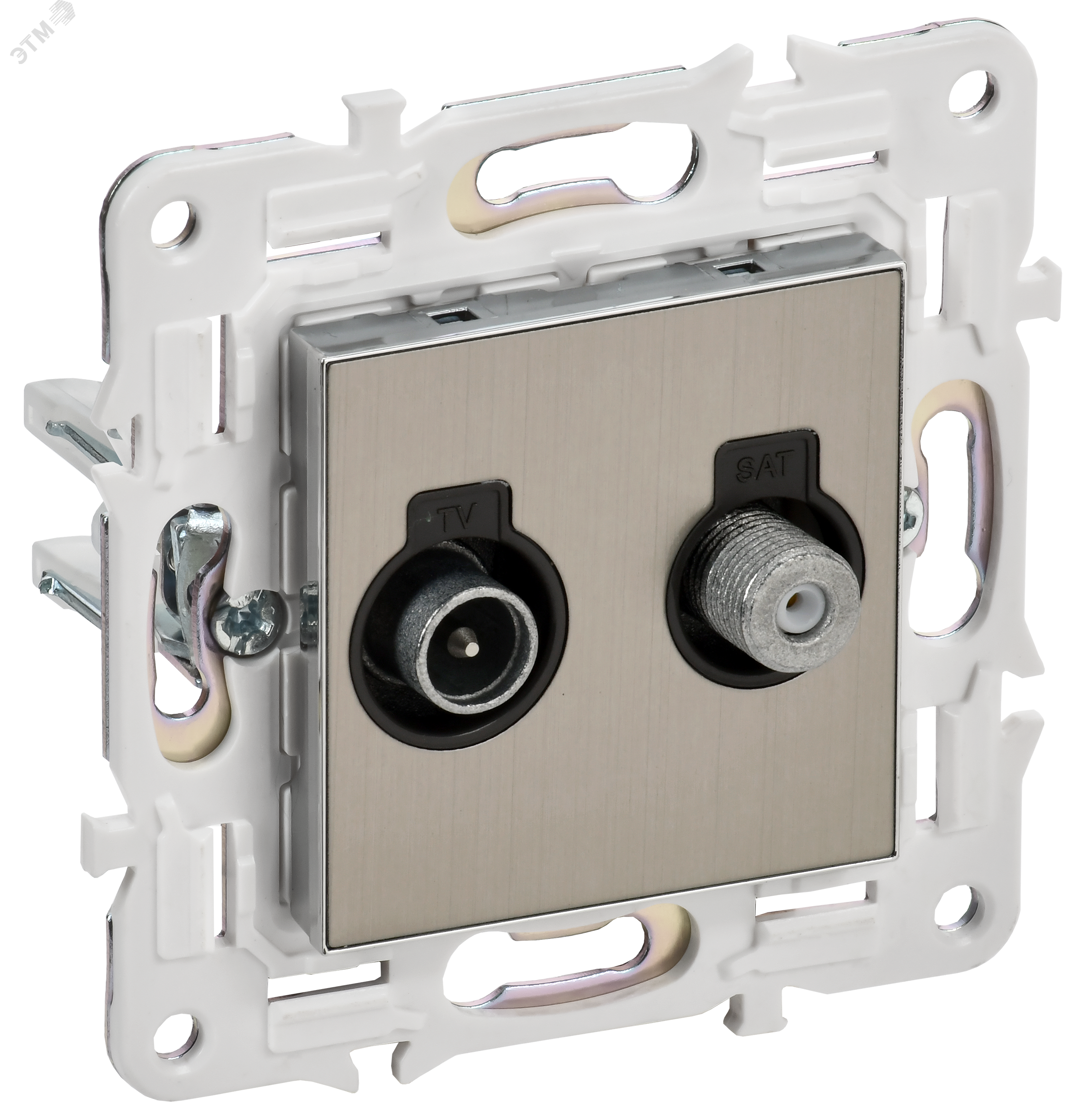 Изображение товара Двойная TV+SAT розетка SKANDY SK-A13N никель IEK