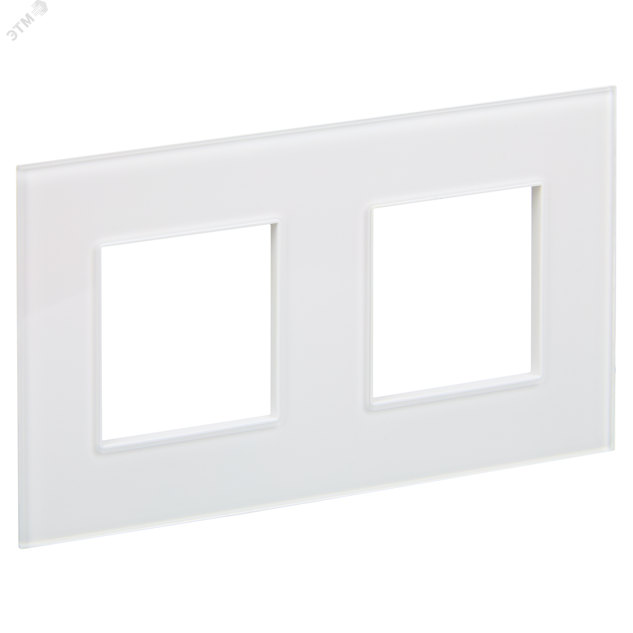 Изображение товара SKANDY рамка 2 поста стекло белый глянцевый монтаж вертикальный горизонтальный