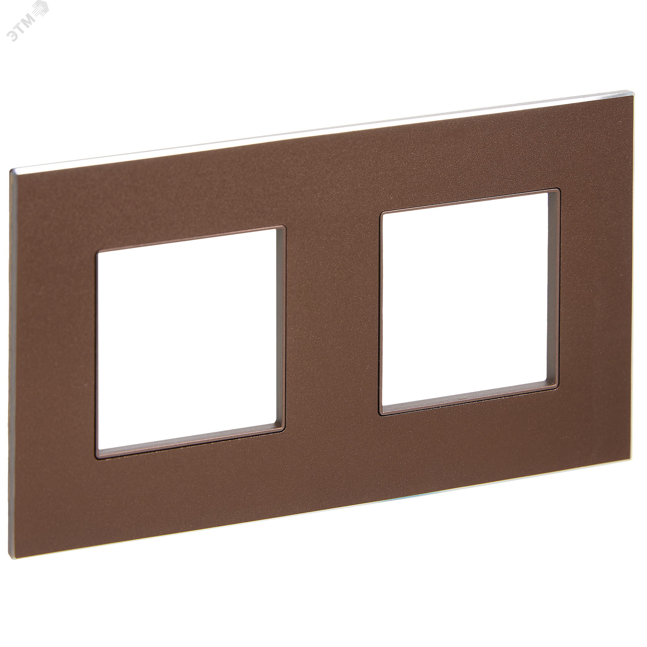 Изображение товара Декоративная металлическая рамка серии SKANDY на 2 поста коричневая IEK