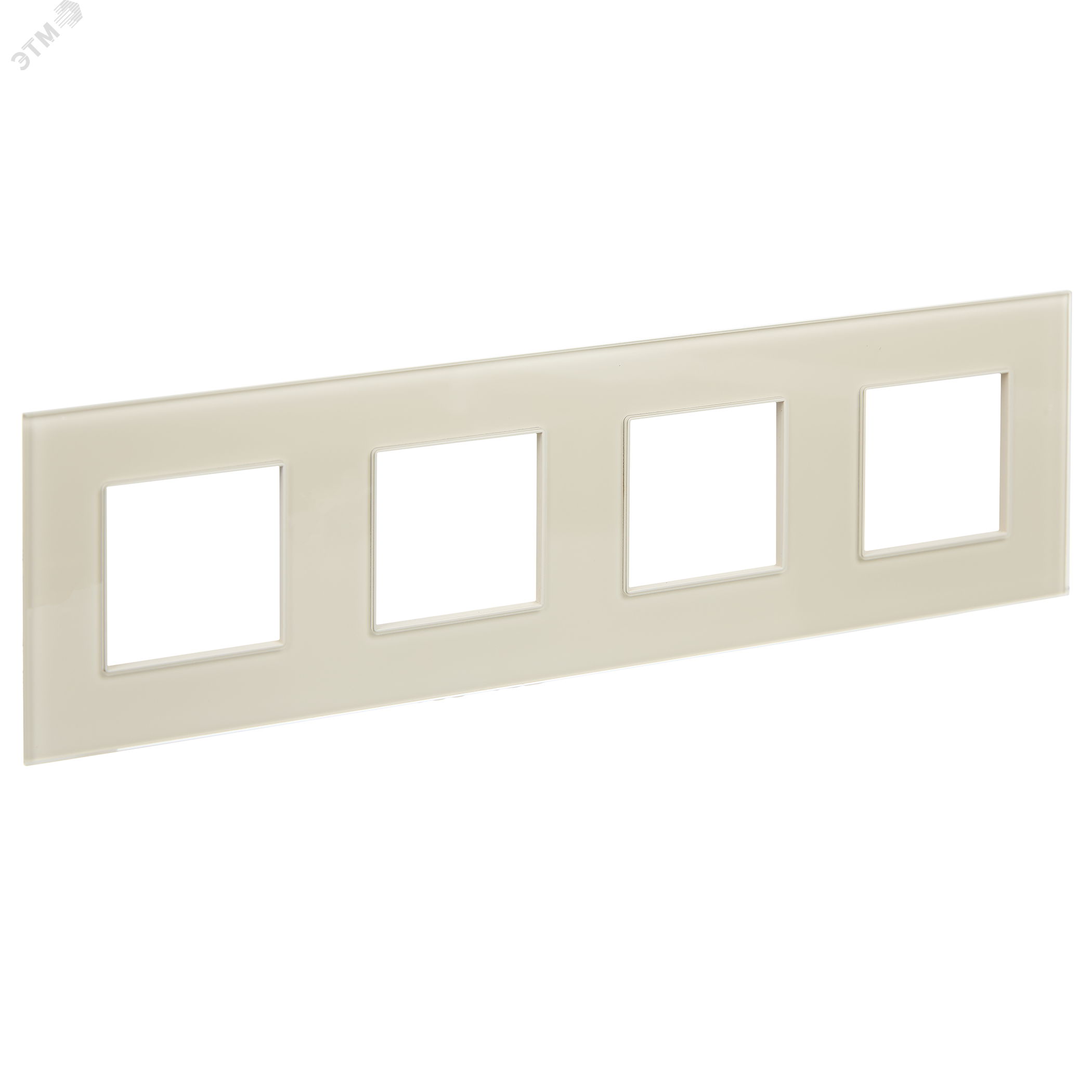 Изображение товара SKANDY Рамка 4-местная из закаленного стекла бежевый глянцевый IEK