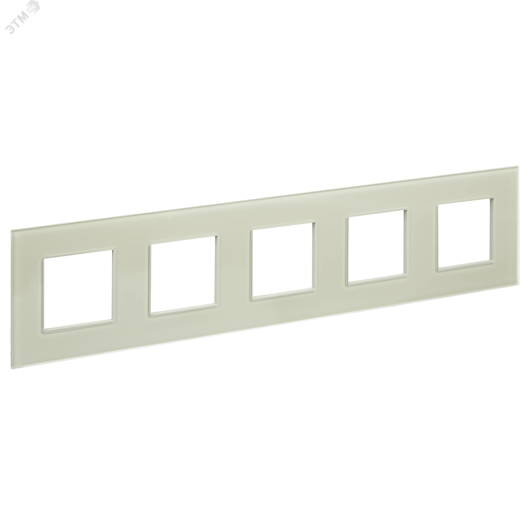 Изображение товара Декоративная рамка для электроустановок SKANDY 5 постов стекло бежевый глянцевый