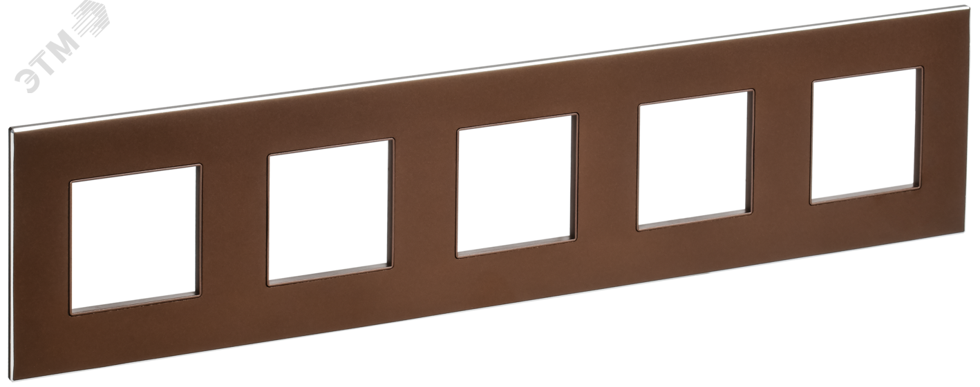 Изображение товара Декоративная металлическая рамка 5 постов SKANDY SK-F35Br глянцевая коричневая