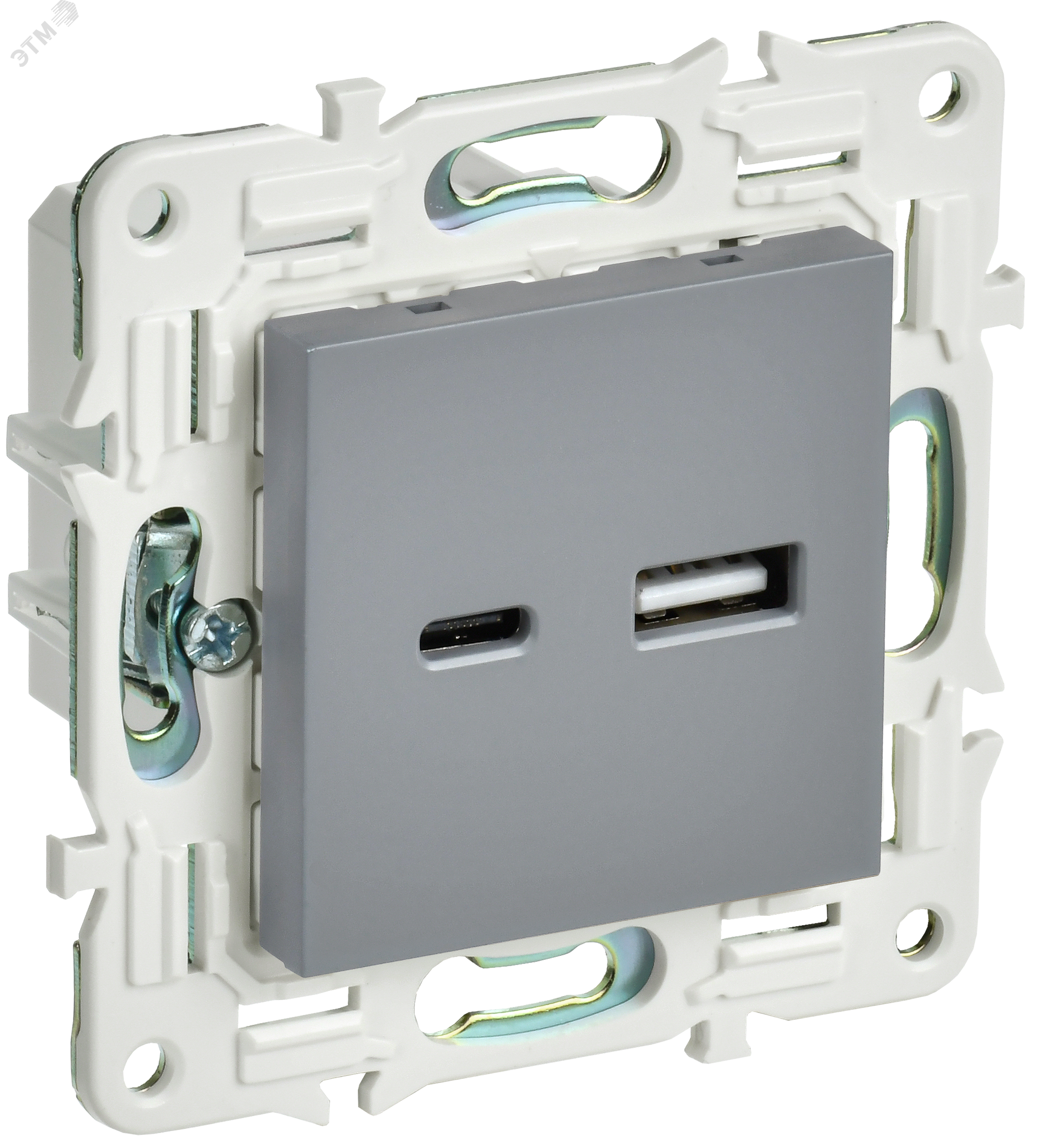Изображение товара Розетка USB A+C 3,1А SK-R14Gr серый IEK
