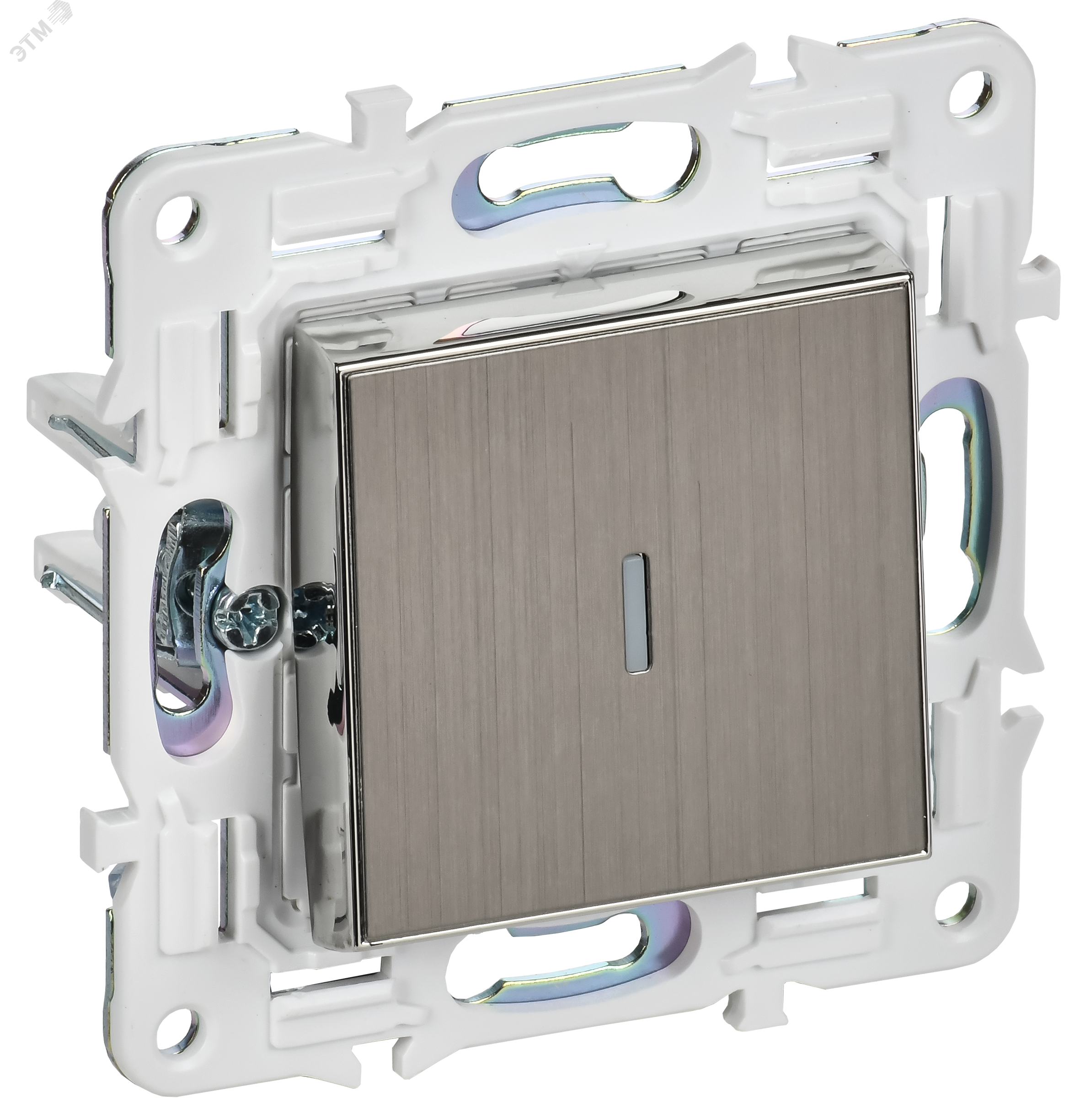 Изображение товара SKANDY Выключатель 1-клавишный проходной с индикацией 10А SK-V08N никель IEK (шт)