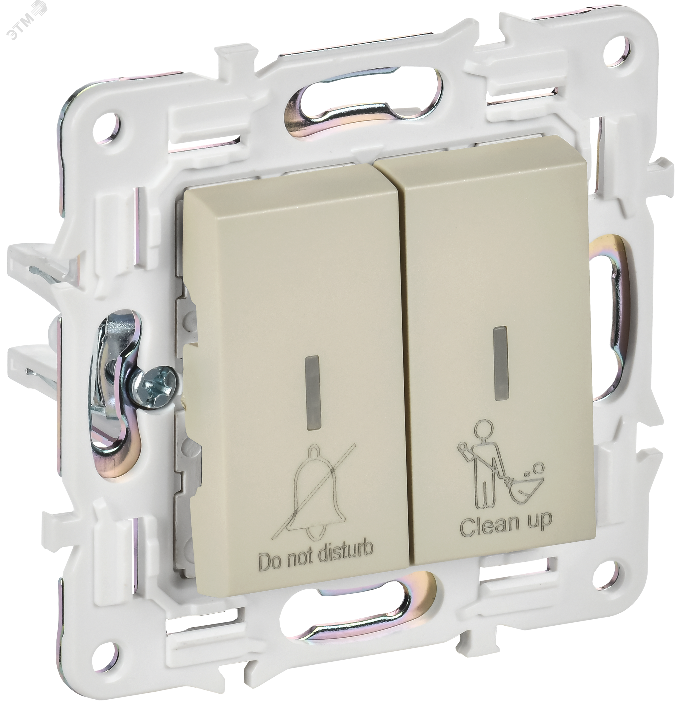 Изображение товара Выключатель 2-клавишный с индикацией для отелей серии SKANDY IEK SK-V16B бежевый