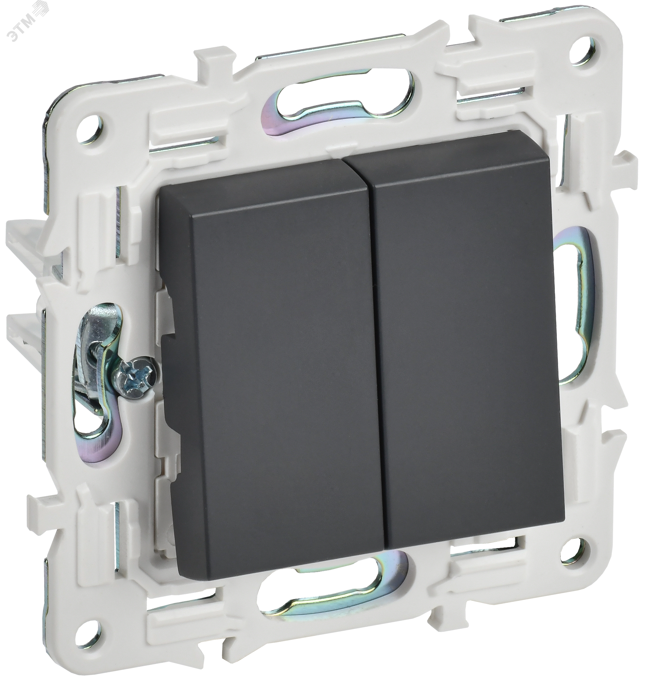 Изображение товара SKANDY Выключатель 2-клавишный перекрестный 10А SK-V06T титан IEK (шт)