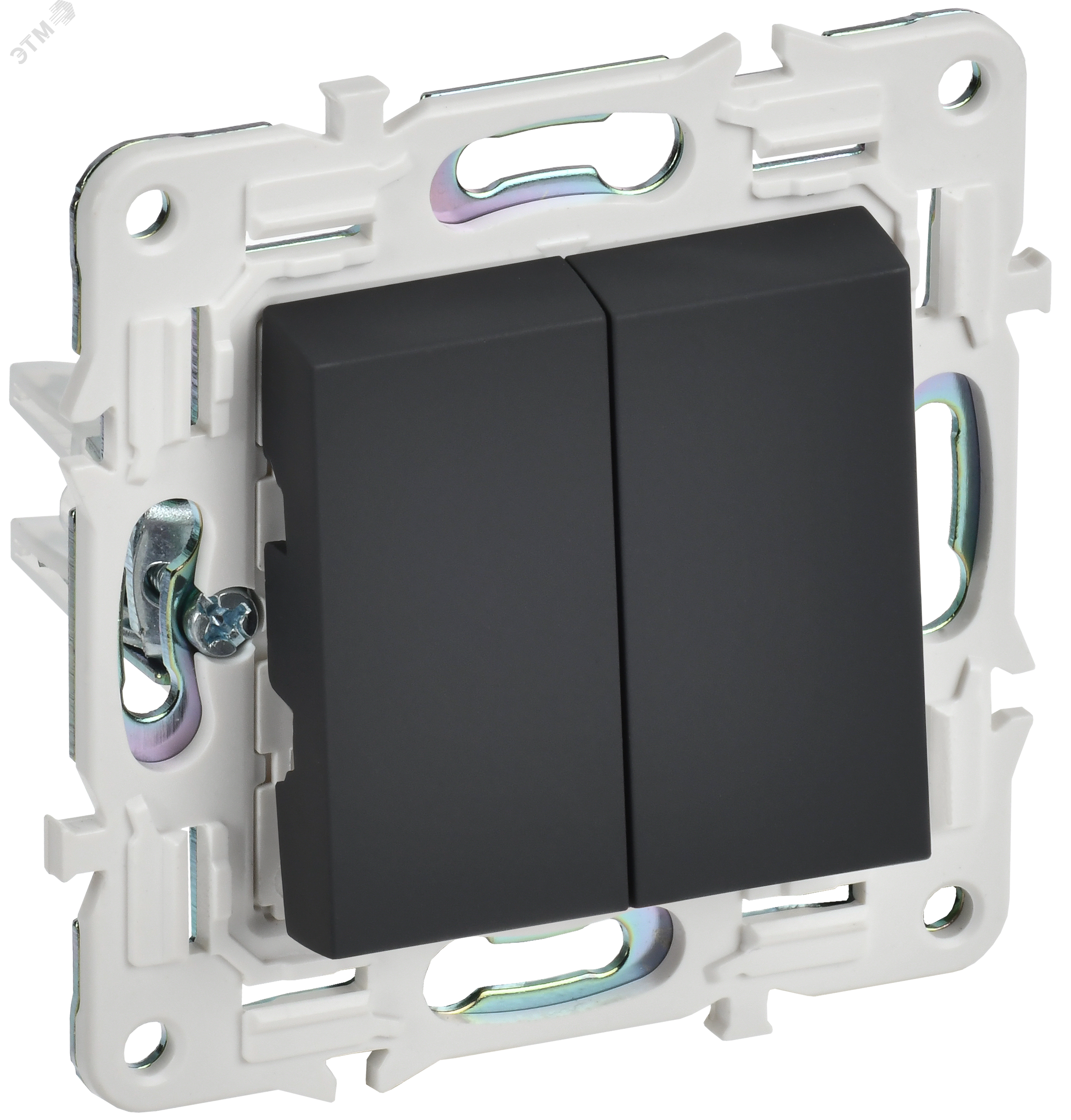 Изображение товара Выключатель SKANDY 2-клавишный перекрестный 10А графит IEK