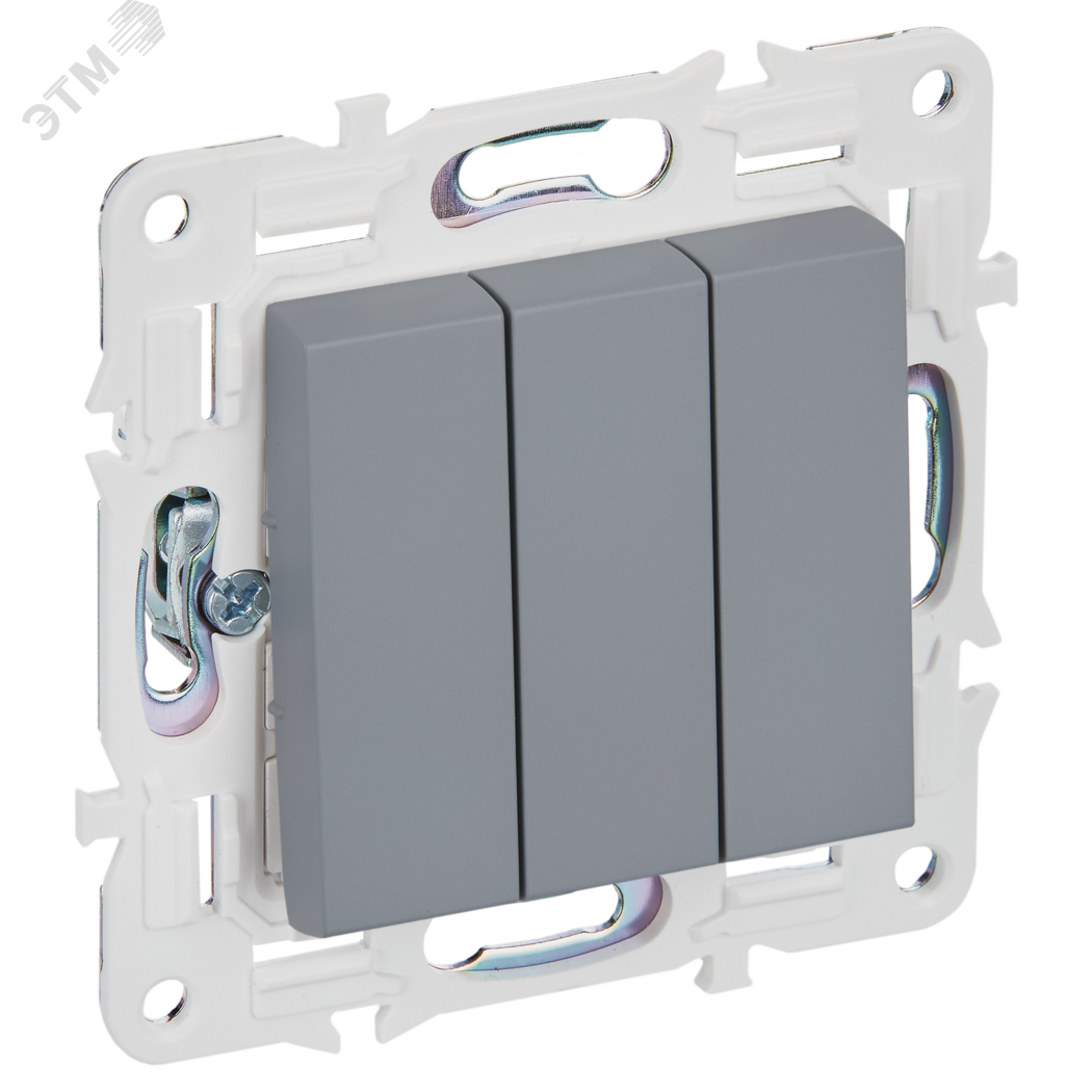 Изображение товара Выключатель 3-клавишный SKANDY SK-V11Gr серый IEK