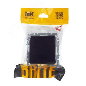 BRITE Розетка с заземлением с защитными шторками и крышкой 16А IP44 РСбш10-3-44-БрЧ черный - фото 3