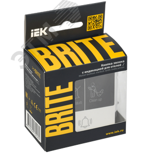 BRITE Кнопка звонка с индикацией для отелей 10А ВС10-1-9-БрБ белый IEK - фото 2