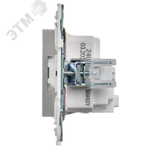 SKANDY Розетка с заземлением с защитными шторками 16А SK-R04S серебряный IEK - фото 2